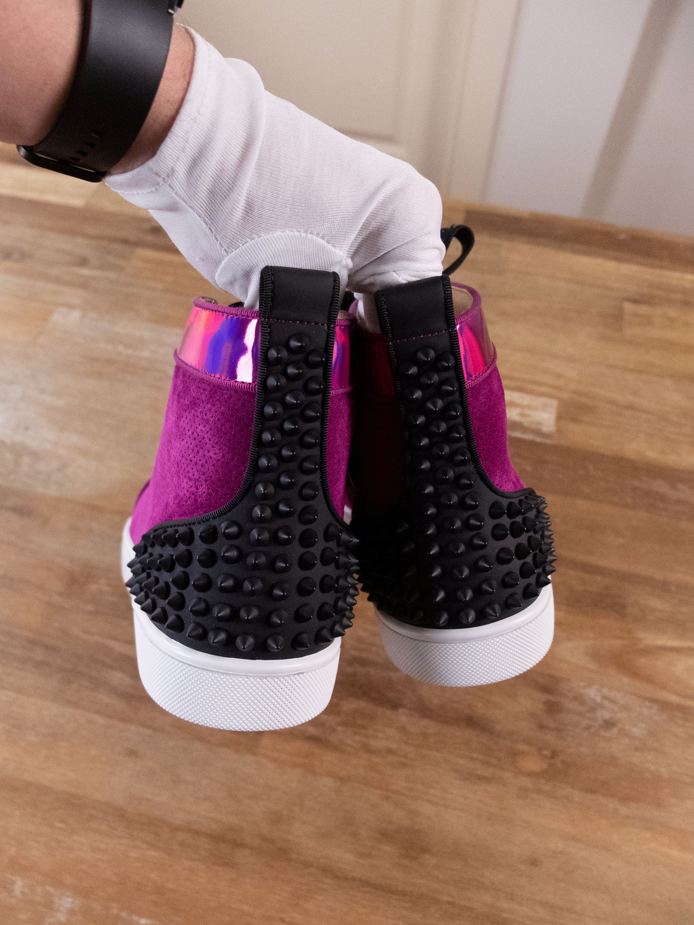 Christian Louboutin CHRISTIAN LOUBOUTIN Lou Spikes 2 Flat purple sneakers 8 41 Size US 8 / EU 41 - 5 Thumbnail