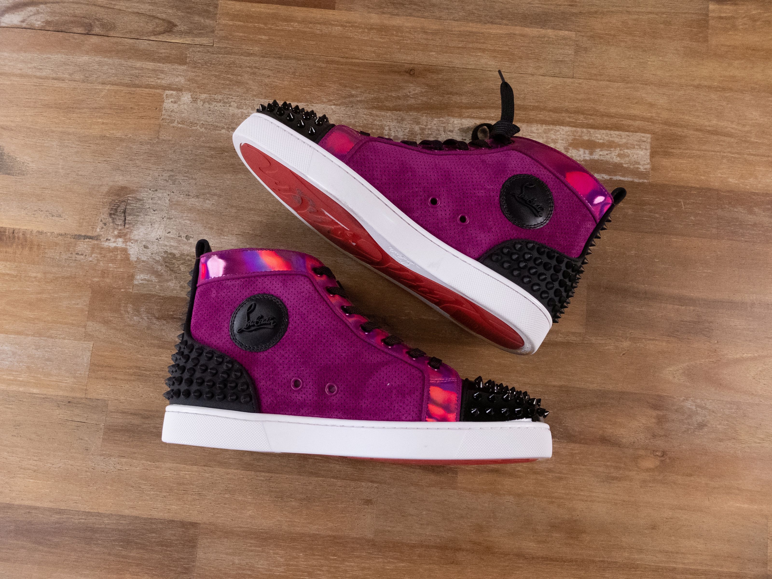 Christian Louboutin CHRISTIAN LOUBOUTIN Lou Spikes 2 Flat purple sneakers 8 41 Size US 8 / EU 41 - 6 Thumbnail