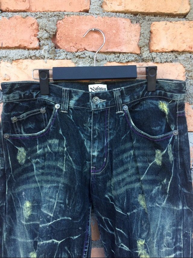 Japanese Brand Japanese Designer Nylaus Distressed Denim Pant Size US 34 / EU 50 - 2 Thumbnail