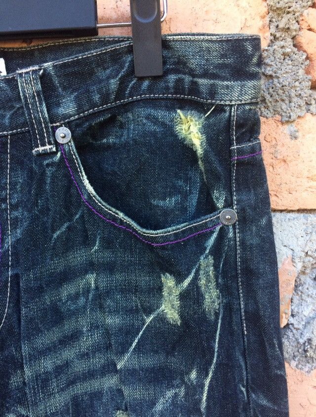Japanese Brand Japanese Designer Nylaus Distressed Denim Pant Size US 34 / EU 50 - 3 Thumbnail