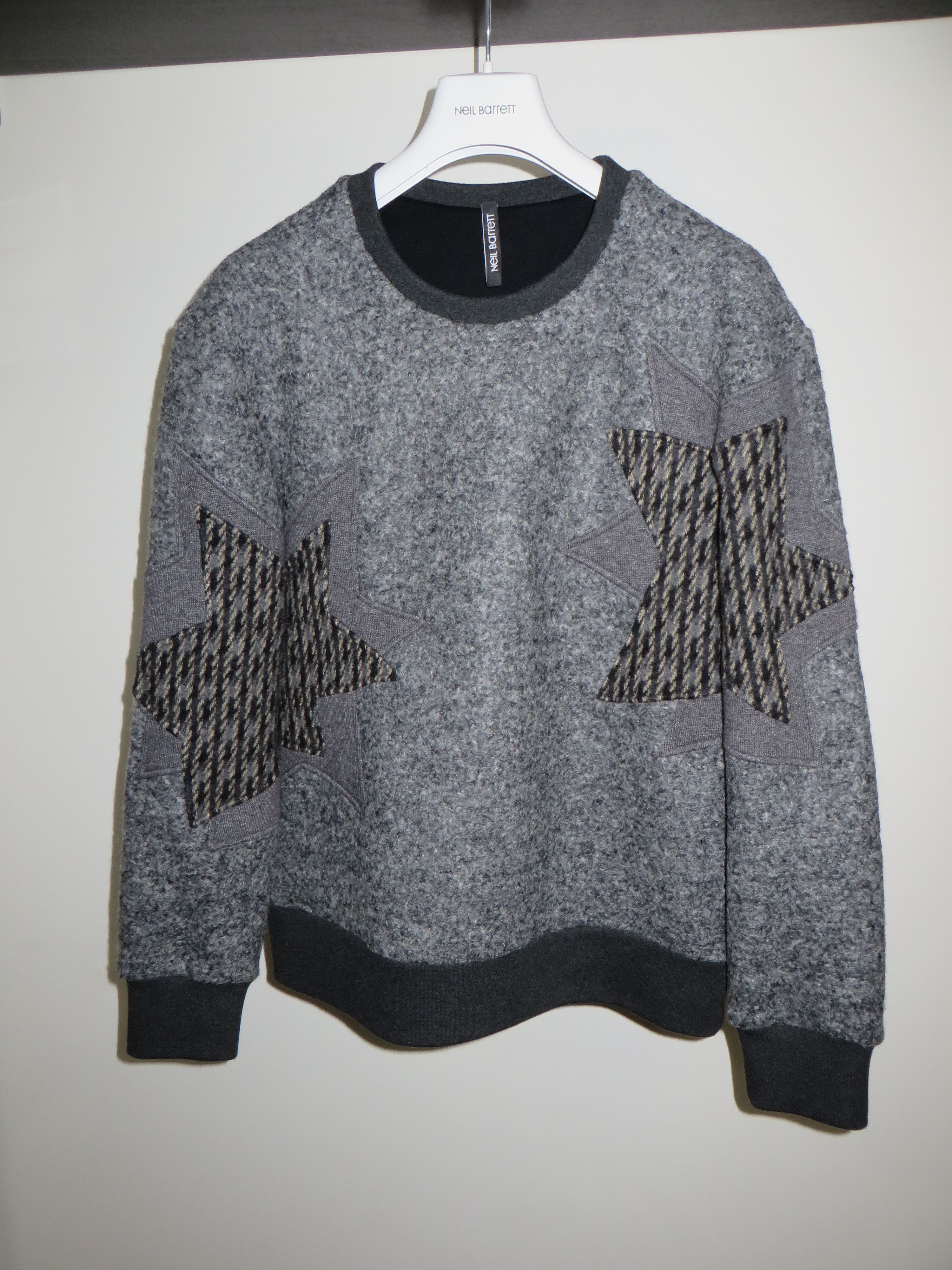 Neil Barrett Tweed and neoprene pop-art star sweatshirt Size US M / EU 48-50 / 2 - 1 Thumbnail