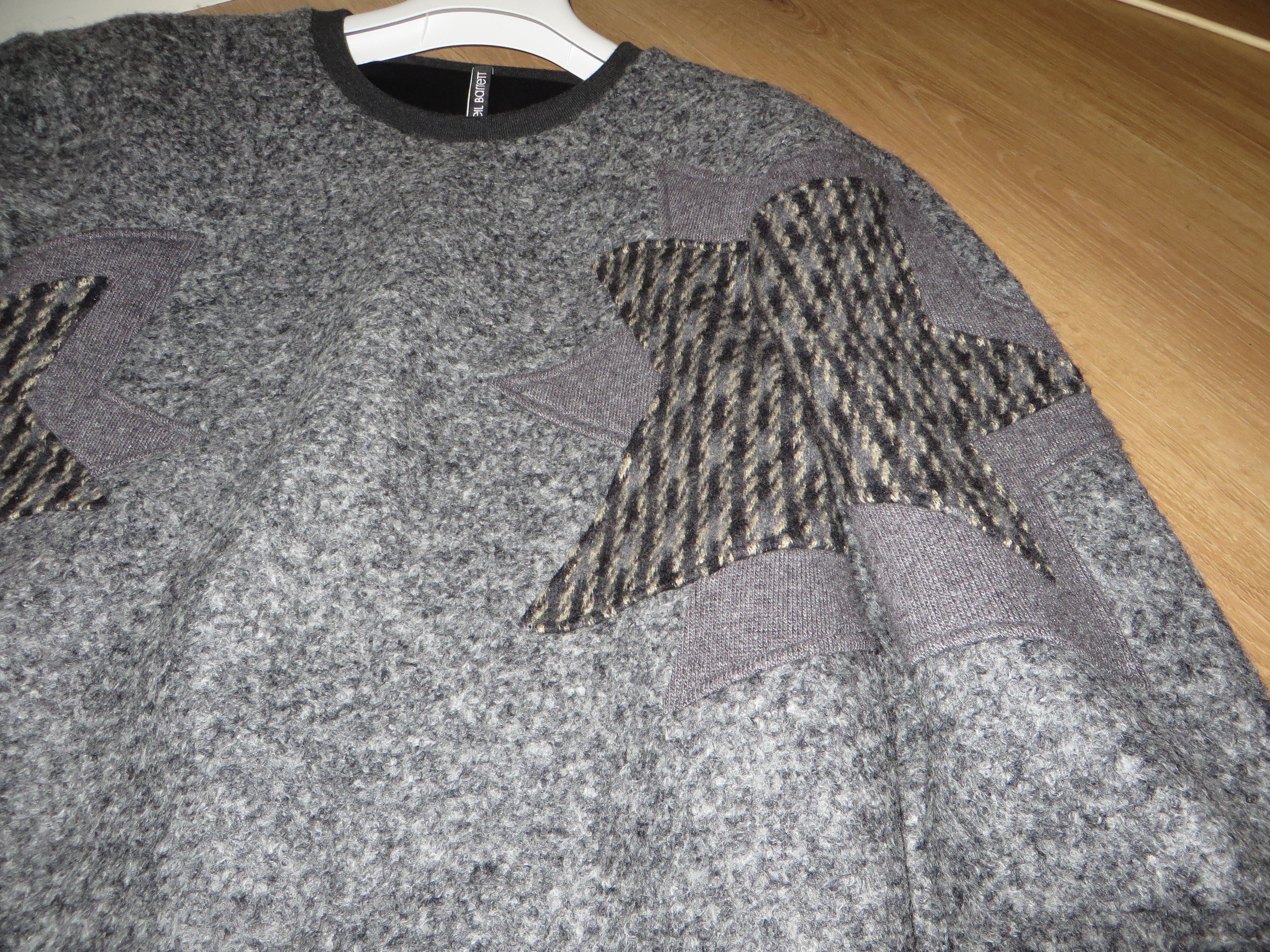Neil Barrett Tweed and neoprene pop-art star sweatshirt Size US M / EU 48-50 / 2 - 10 Thumbnail