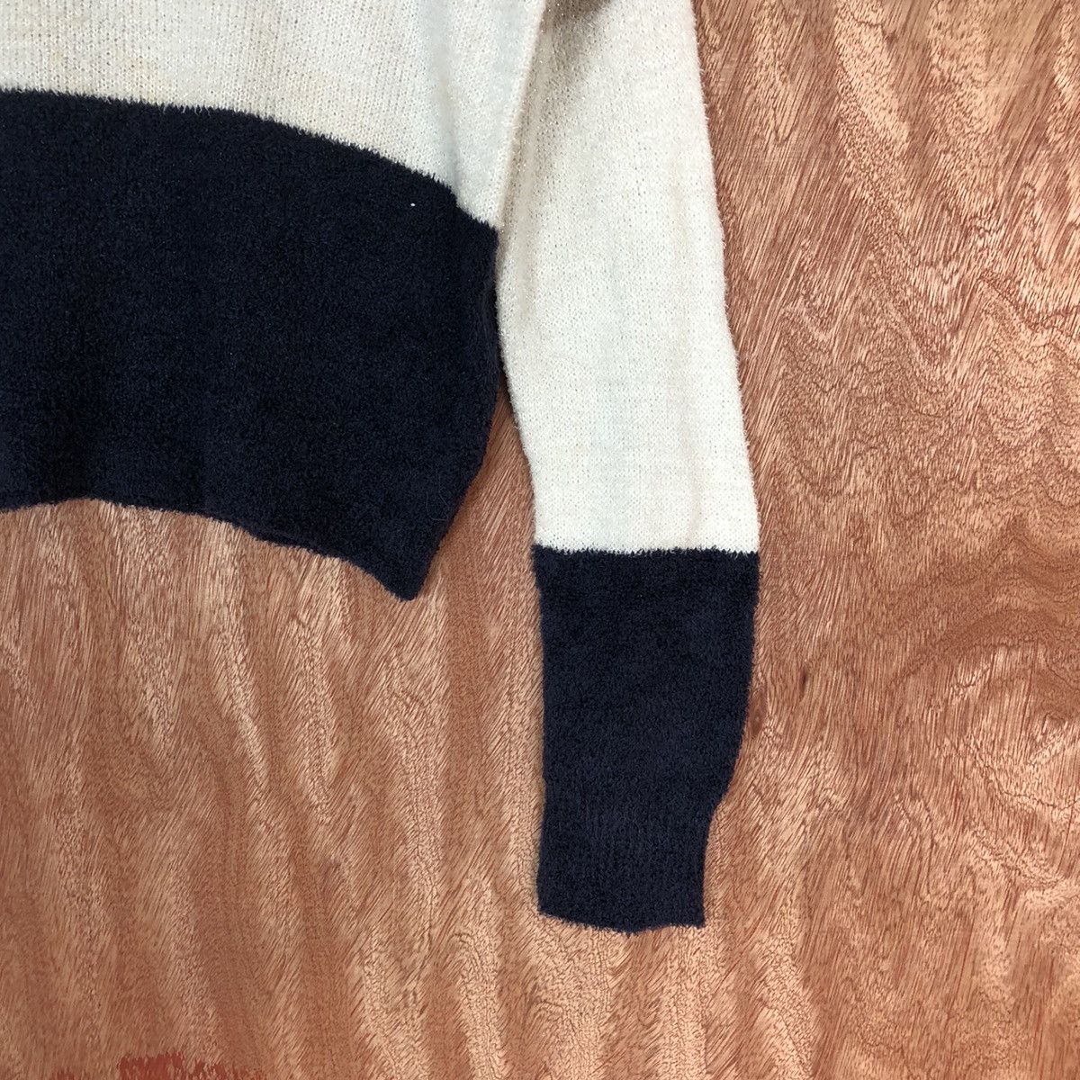 Japanese Brand Khalita Stripe fleece Shag Shaggy Fur Mohair Knitwear #6723 Size L / US 10 / IT 46 - 5 Thumbnail