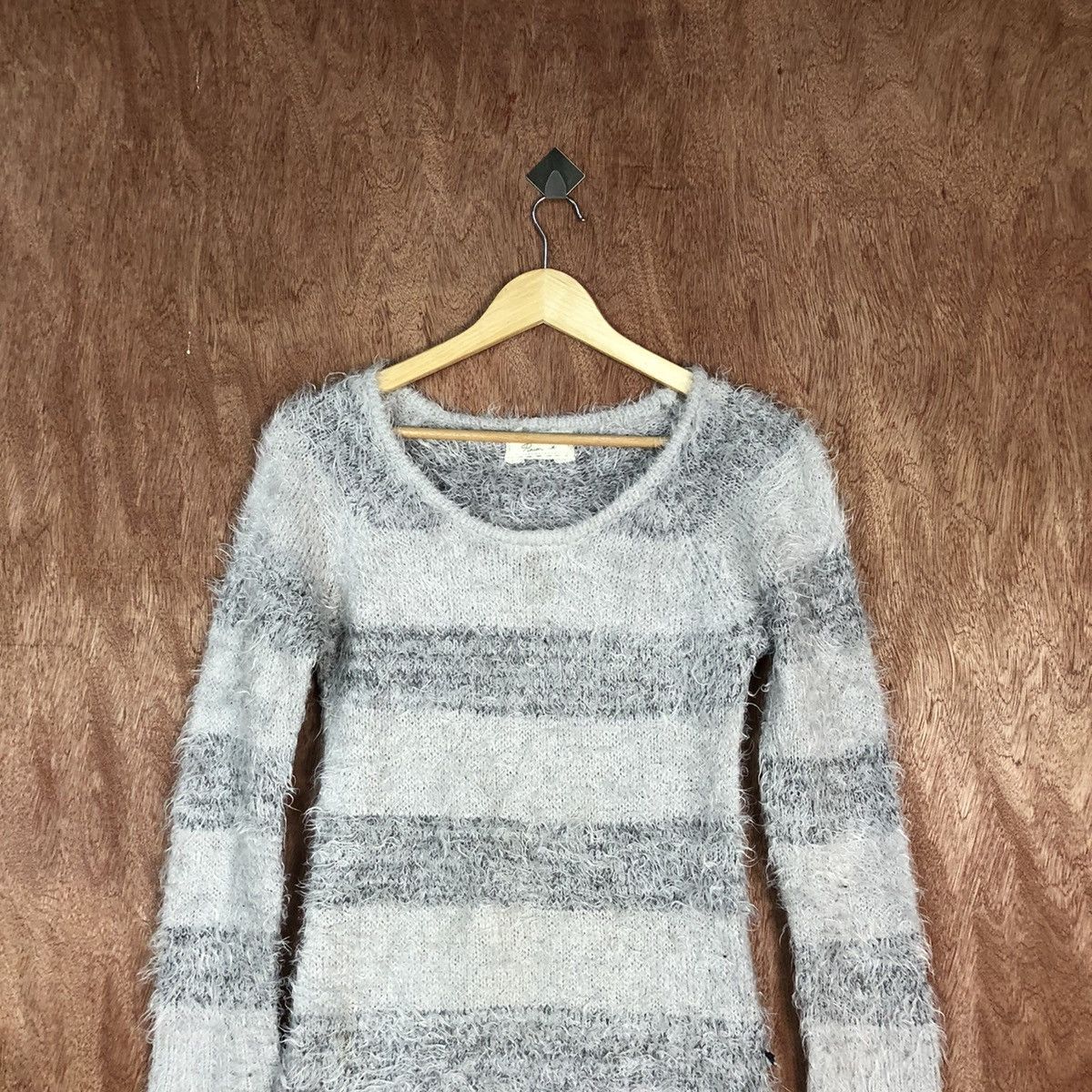 Japanese Brand × OVER THE STRiPES Pinion Stripe Shag Shaggy Fur Mohair Knitwear #6725 Size M / US 6-8 / IT 42-44 - 2 Thumbnail