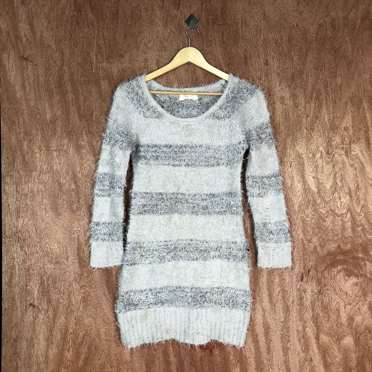 Japanese Brand × OVER THE STRiPES Pinion Stripe Shag Shaggy Fur Mohair Knitwear #6725 Size M / US 6-8 / IT 42-44 - 1 Thumbnail