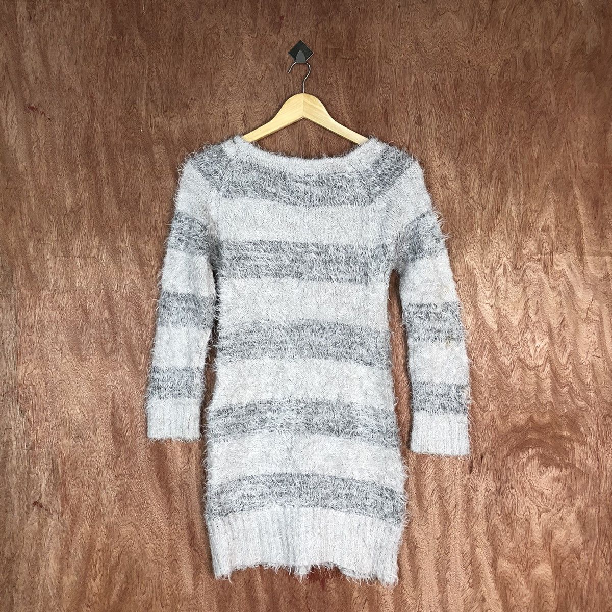 Japanese Brand × OVER THE STRiPES Pinion Stripe Shag Shaggy Fur Mohair Knitwear #6725 Size M / US 6-8 / IT 42-44 - 8 Thumbnail