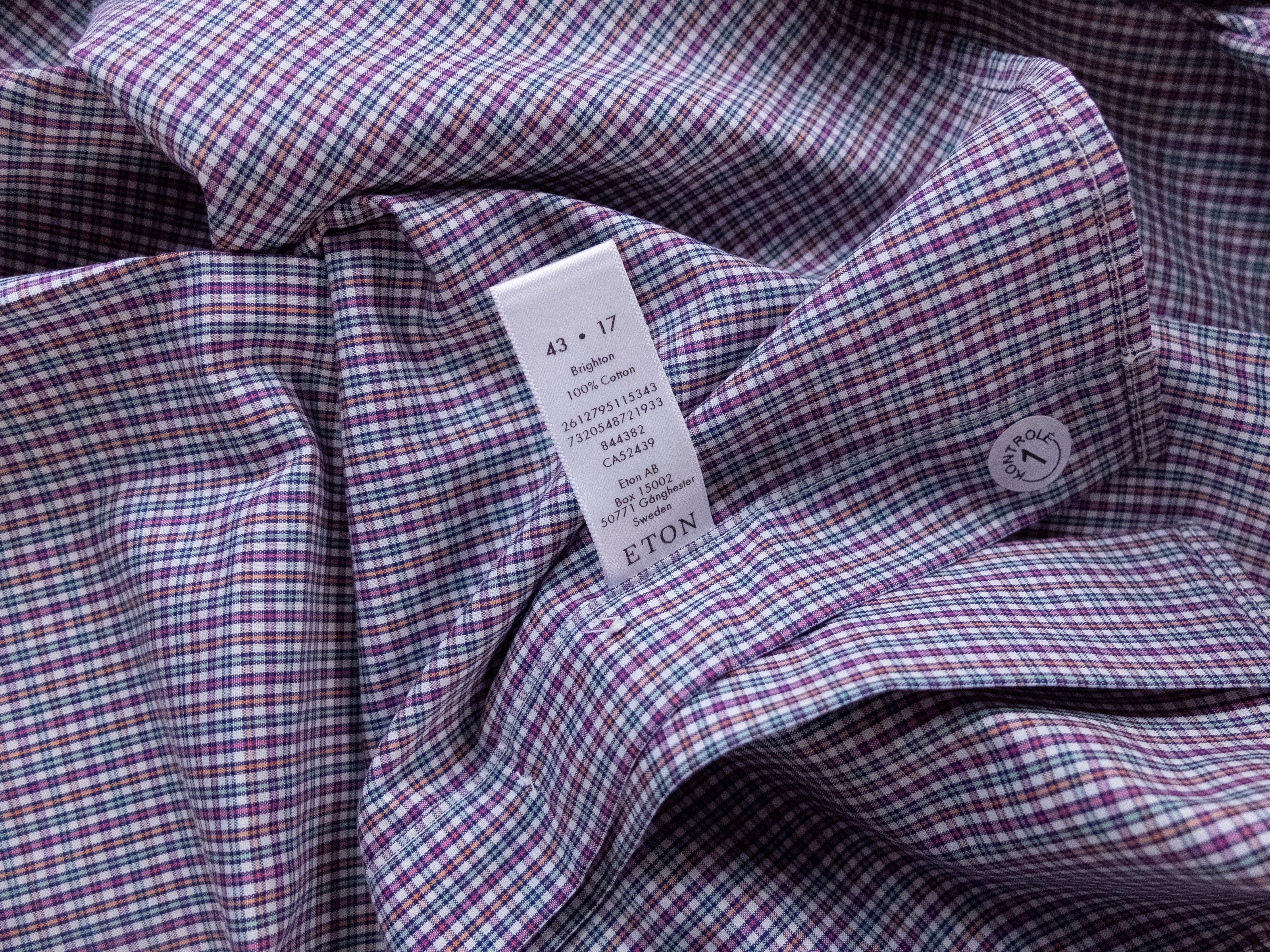 Eton ETON of Sweden white slim fit plaid check dress shirt 43 17 Size US XL / EU 56 / 4 - 6 Thumbnail