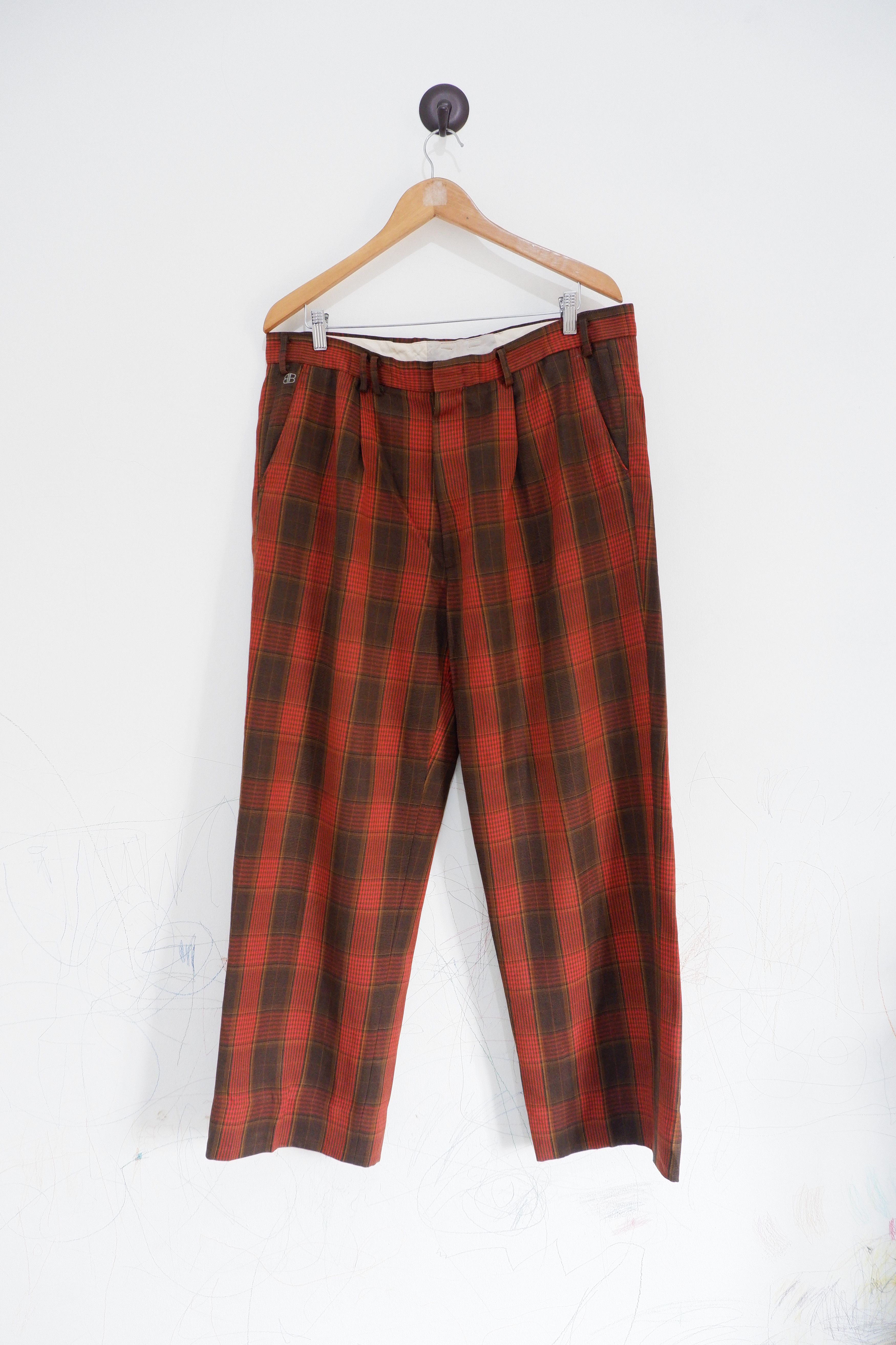 Balenciaga × Vintage Vintage 90s Balenciaga Paris Plaid Check Wool
