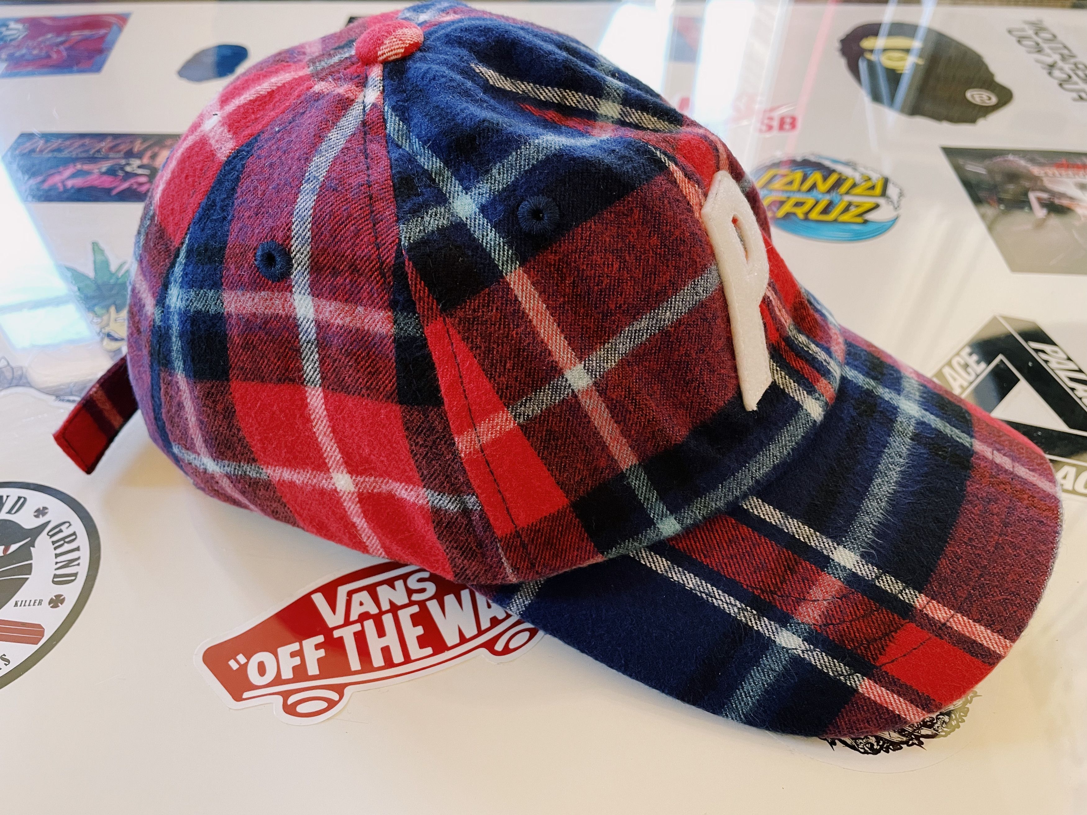 Palace Palace P 6-Panel Flannel Cap Red / Blue Size ONE SIZE - 3 Thumbnail