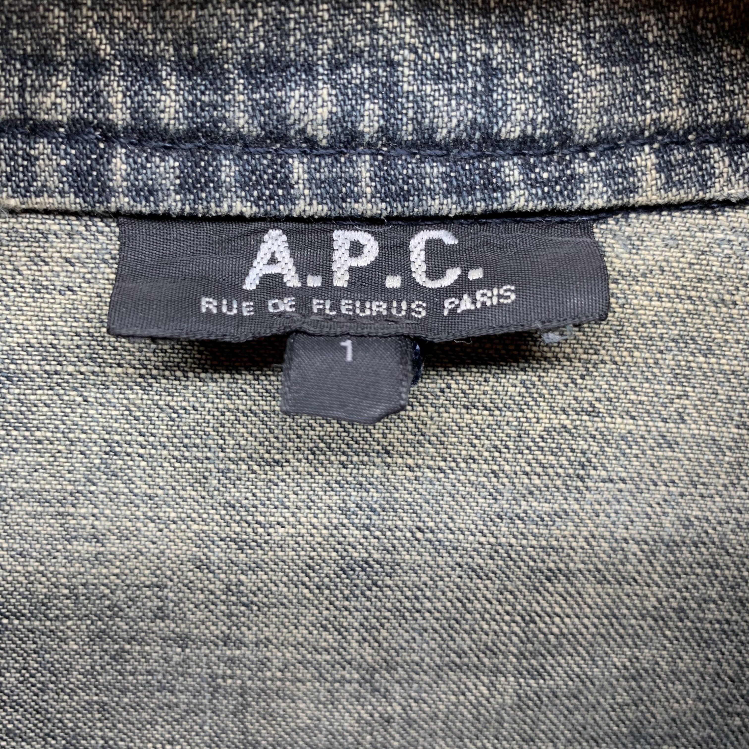 A.P.C. APC TRASHED DISTRESS WASHED DENIM JACKET #3222-62 Size US M / EU 48-50 / 2 - 10 Thumbnail