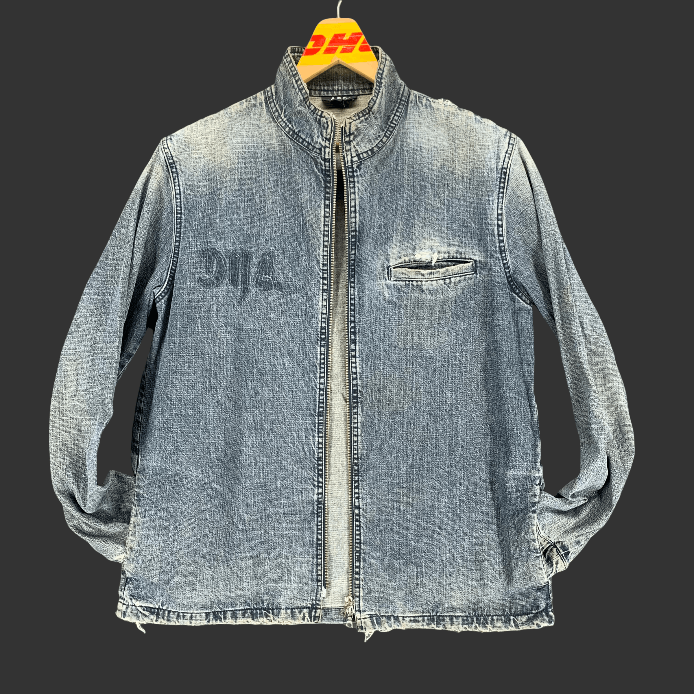 A.P.C. APC TRASHED DISTRESS WASHED DENIM JACKET #3222-62 Size US M / EU 48-50 / 2 - 2 Thumbnail