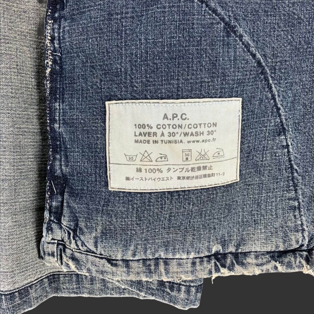 A.P.C. APC TRASHED DISTRESS WASHED DENIM JACKET #3222-62 Size US M / EU 48-50 / 2 - 12 Thumbnail