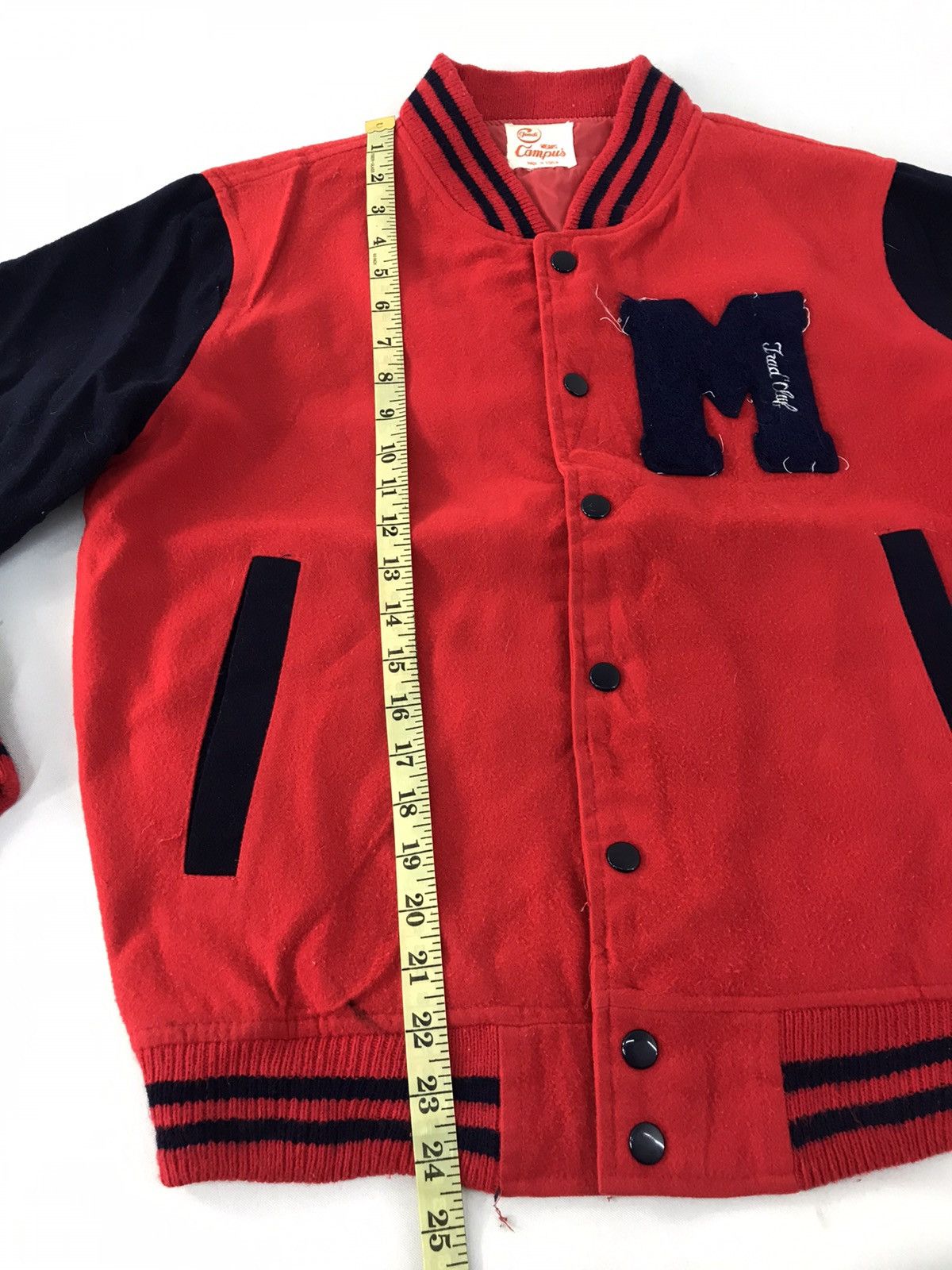 Japanese Brand Vintage Varsity Jacket Wool Quilted Inner Snap Button Size US M / EU 48-50 / 2 - 11 Thumbnail