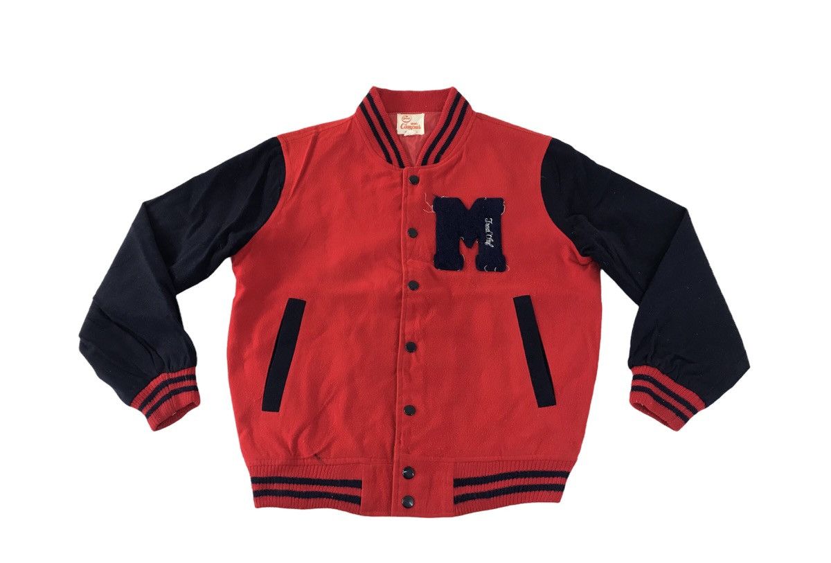 Japanese Brand Vintage Varsity Jacket Wool Quilted Inner Snap Button Size US M / EU 48-50 / 2 - 1 Thumbnail