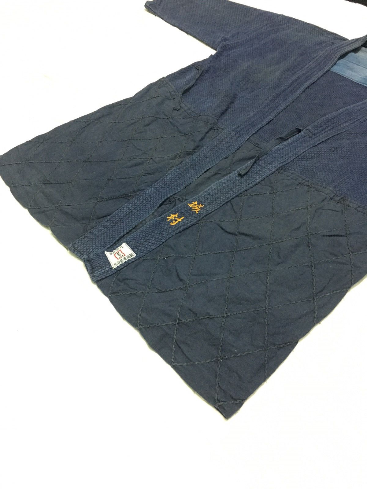 image of Japanese Aizome Boro Indigo Sakiori Narogi Inspired Kapital in Blue, Men's (Size Large)