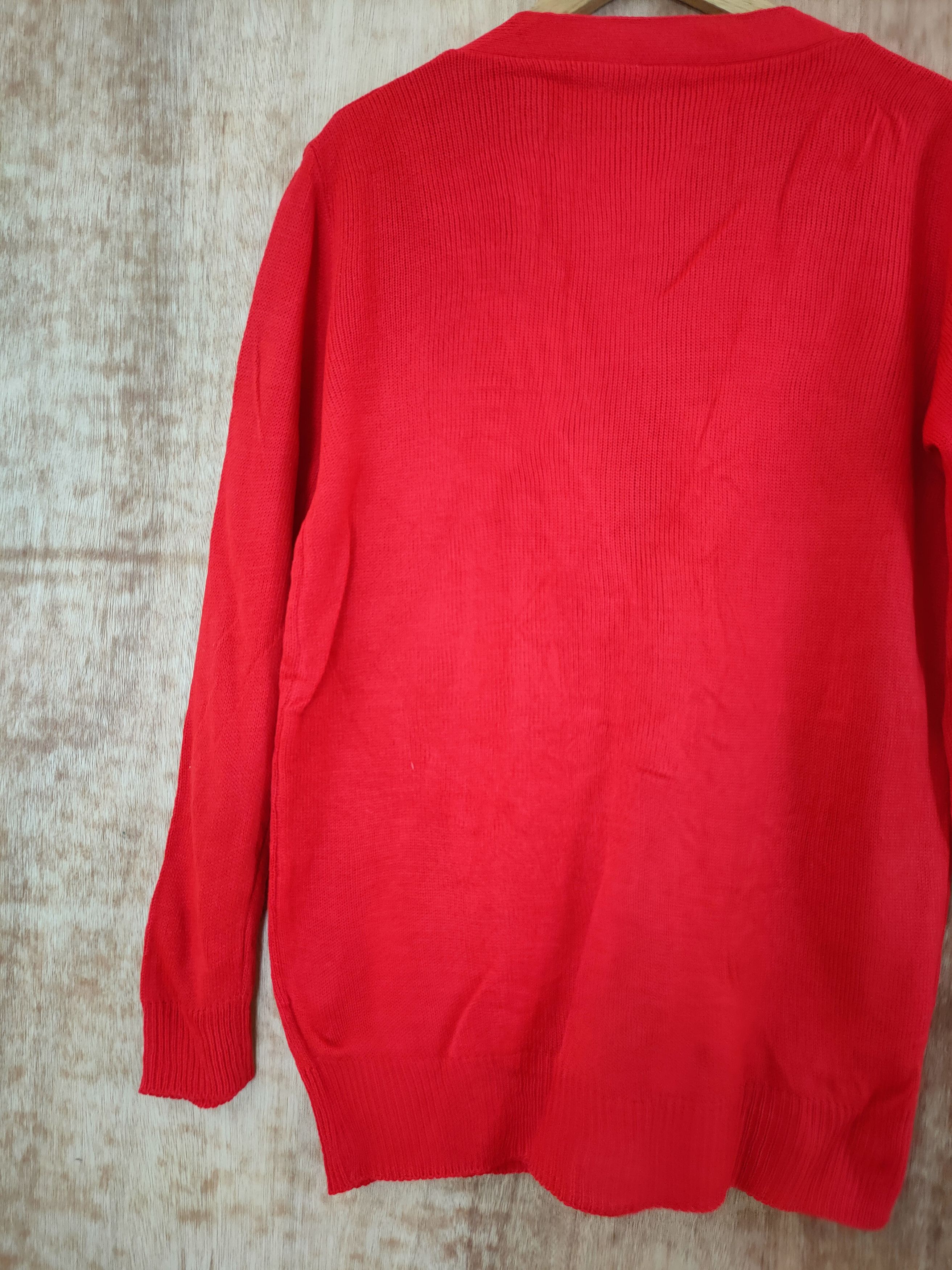 Homespun Knitwear Japan red cardigan vintage streetwear #46-659 Size US L / EU 52-54 / 3 - 6 Thumbnail