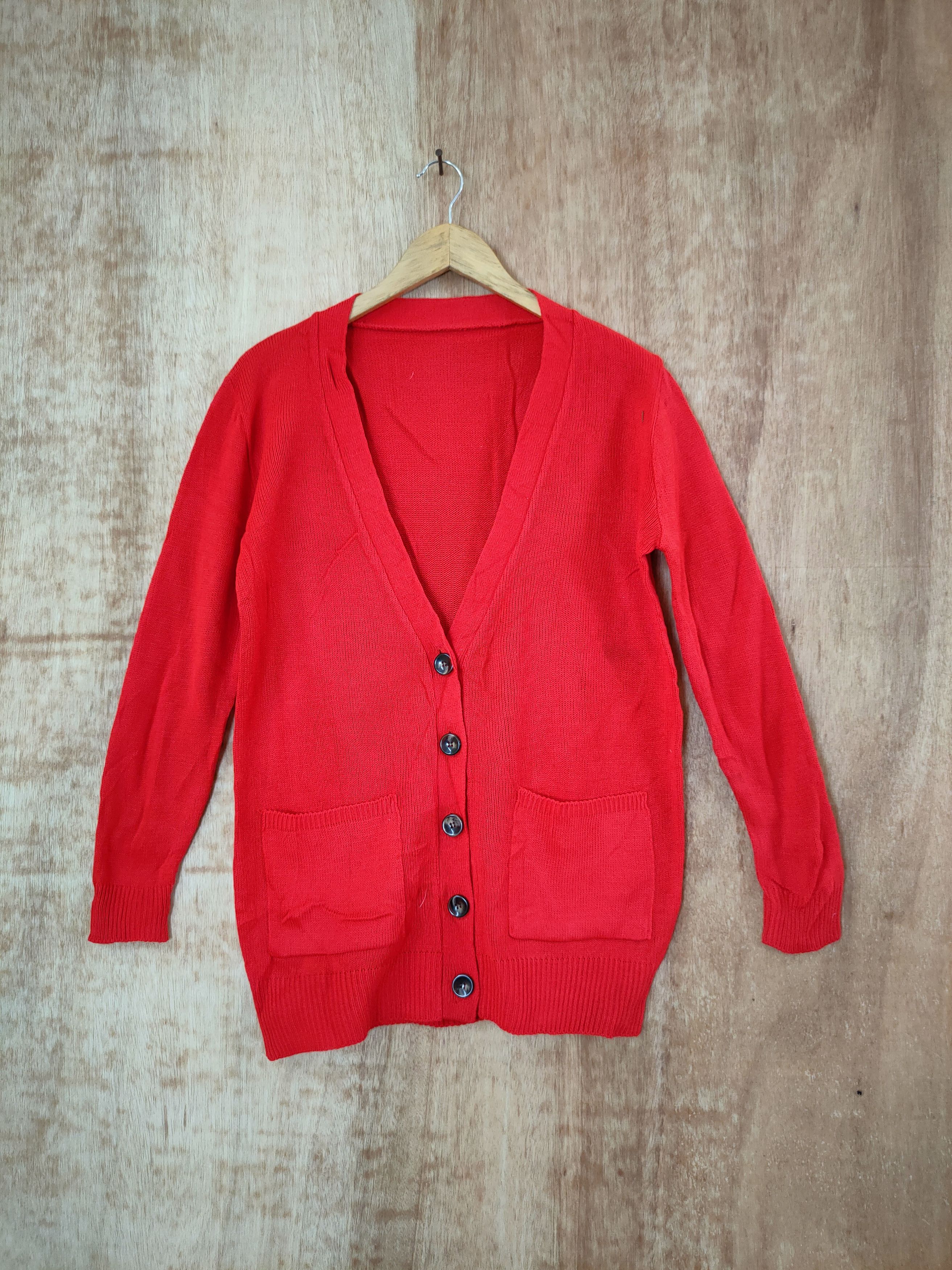 Homespun Knitwear Japan red cardigan vintage streetwear #46-659 Size US L / EU 52-54 / 3 - 1 Thumbnail