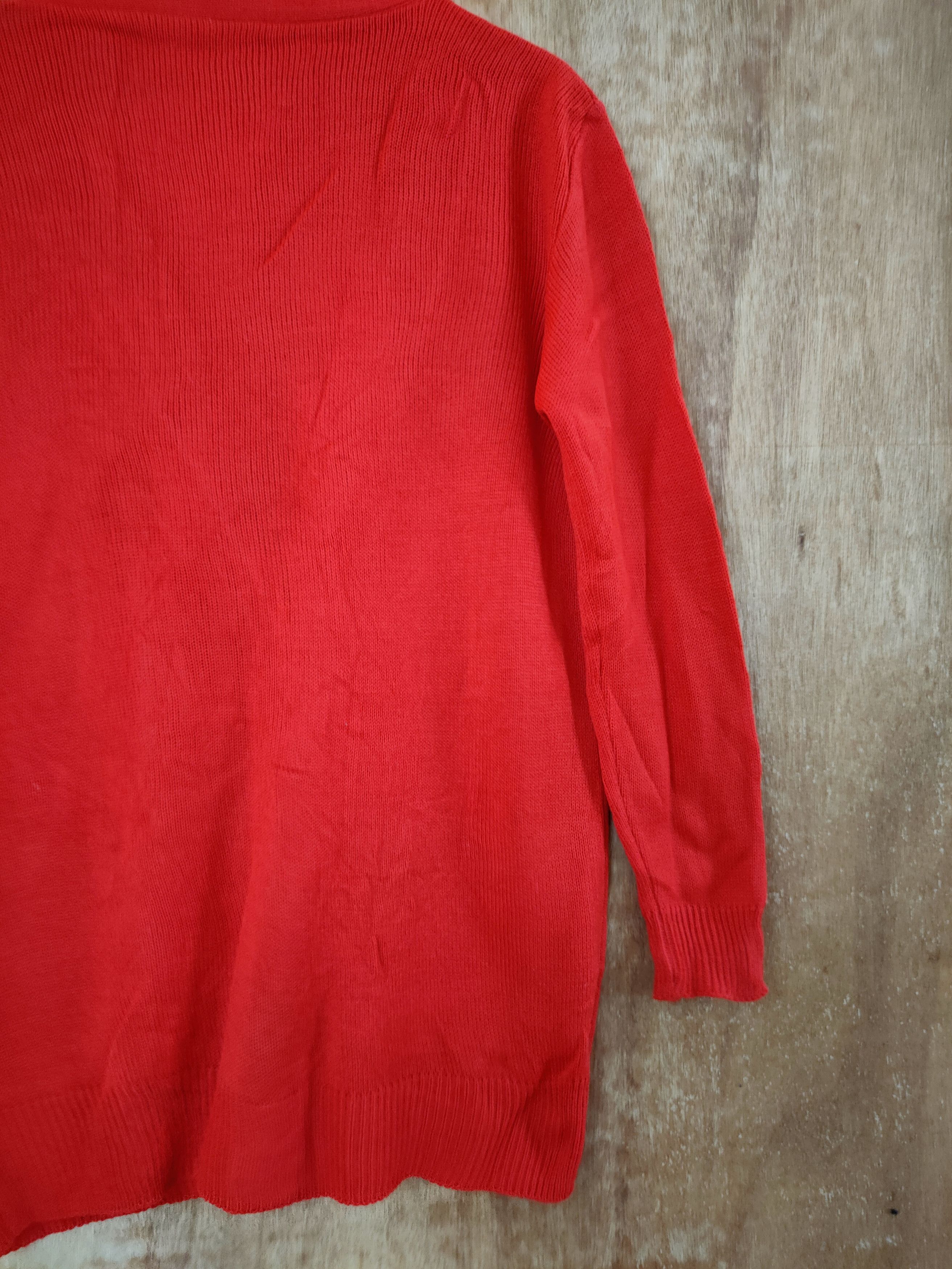 Homespun Knitwear Japan red cardigan vintage streetwear #46-659 Size US L / EU 52-54 / 3 - 7 Thumbnail