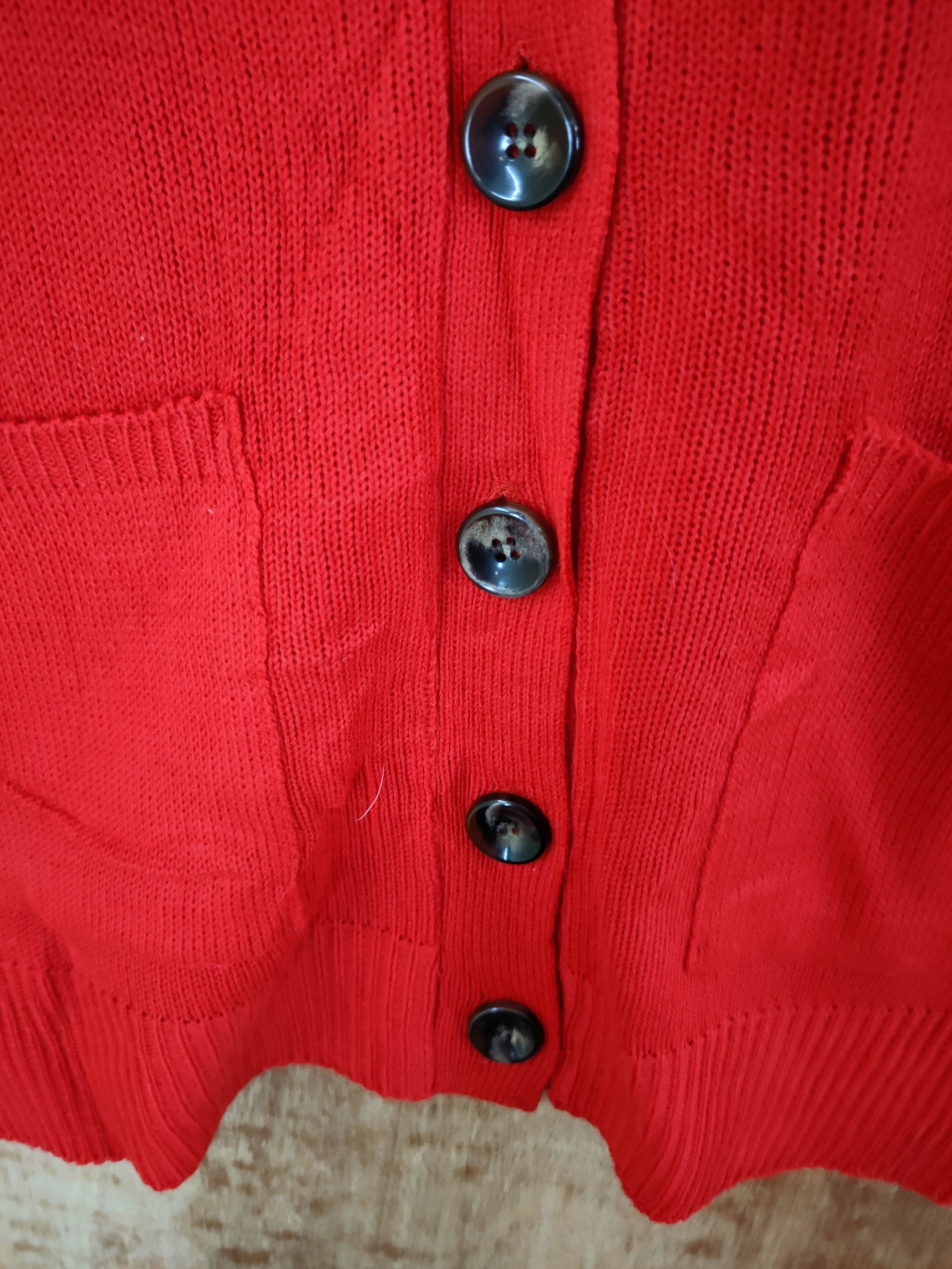 Homespun Knitwear Japan red cardigan vintage streetwear #46-659 Size US L / EU 52-54 / 3 - 4 Thumbnail