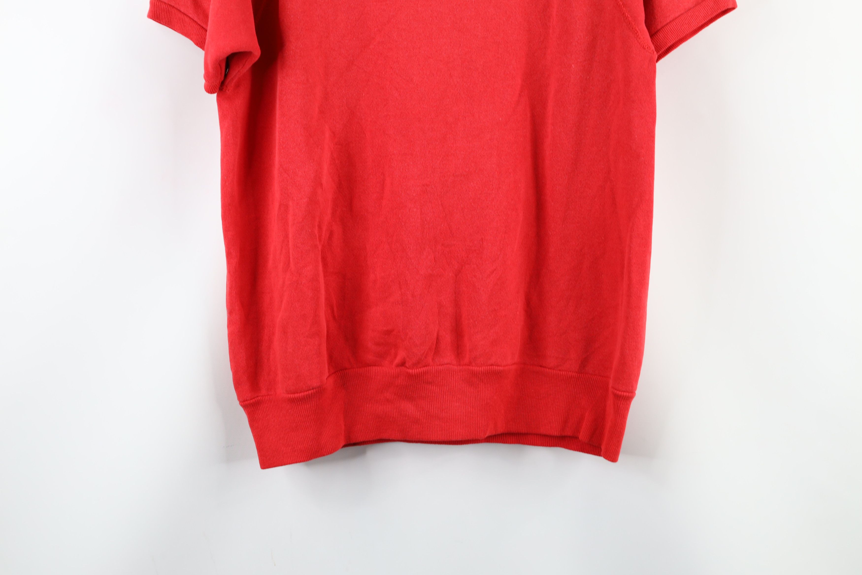 Vintage Vintage 70s Streetwear Blank Short Sleeve Sweatshirt Red USA Size US L / EU 52-54 / 3 - 9 Thumbnail