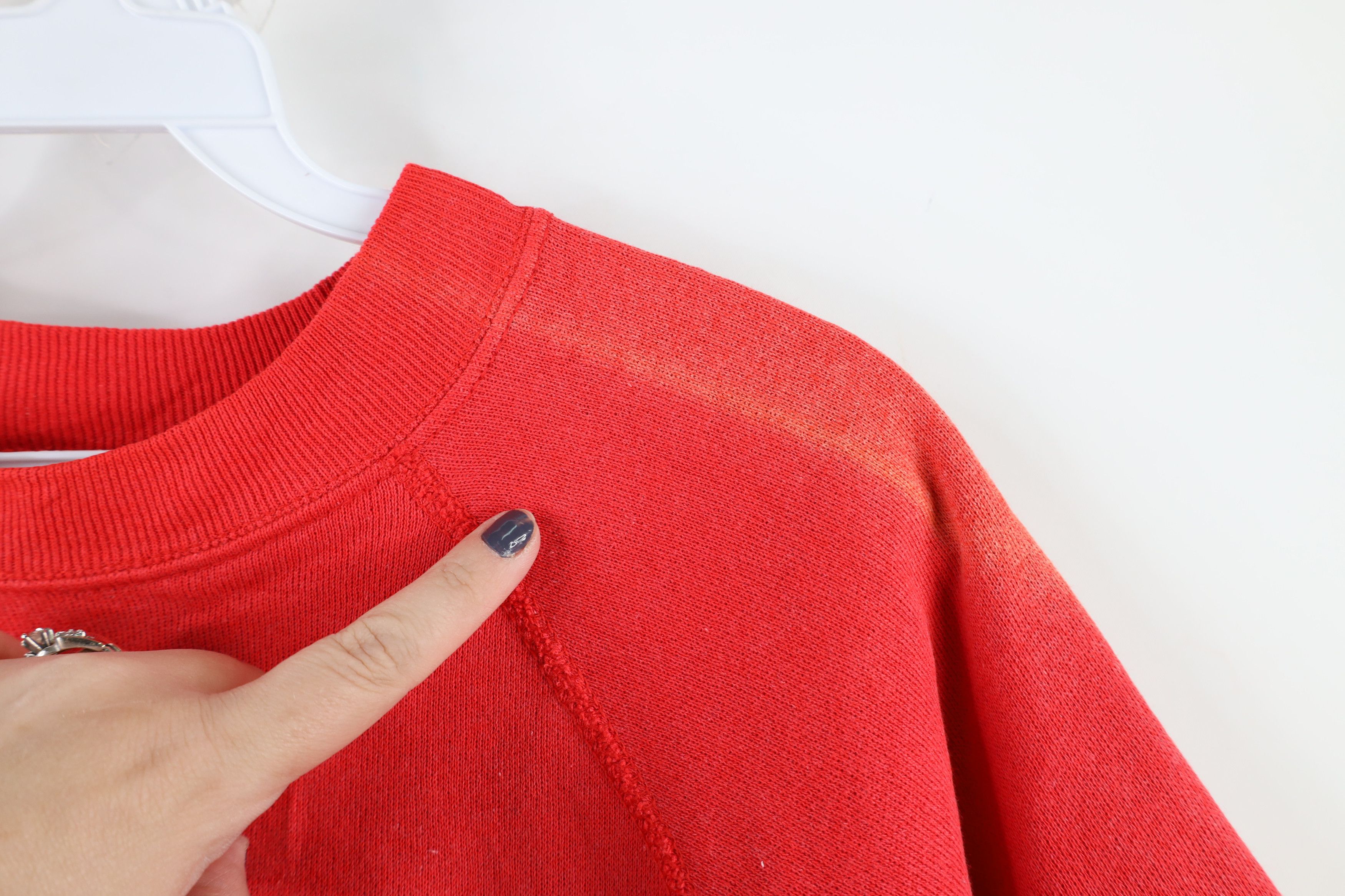 Vintage Vintage 70s Streetwear Blank Short Sleeve Sweatshirt Red USA Size US L / EU 52-54 / 3 - 4 Thumbnail