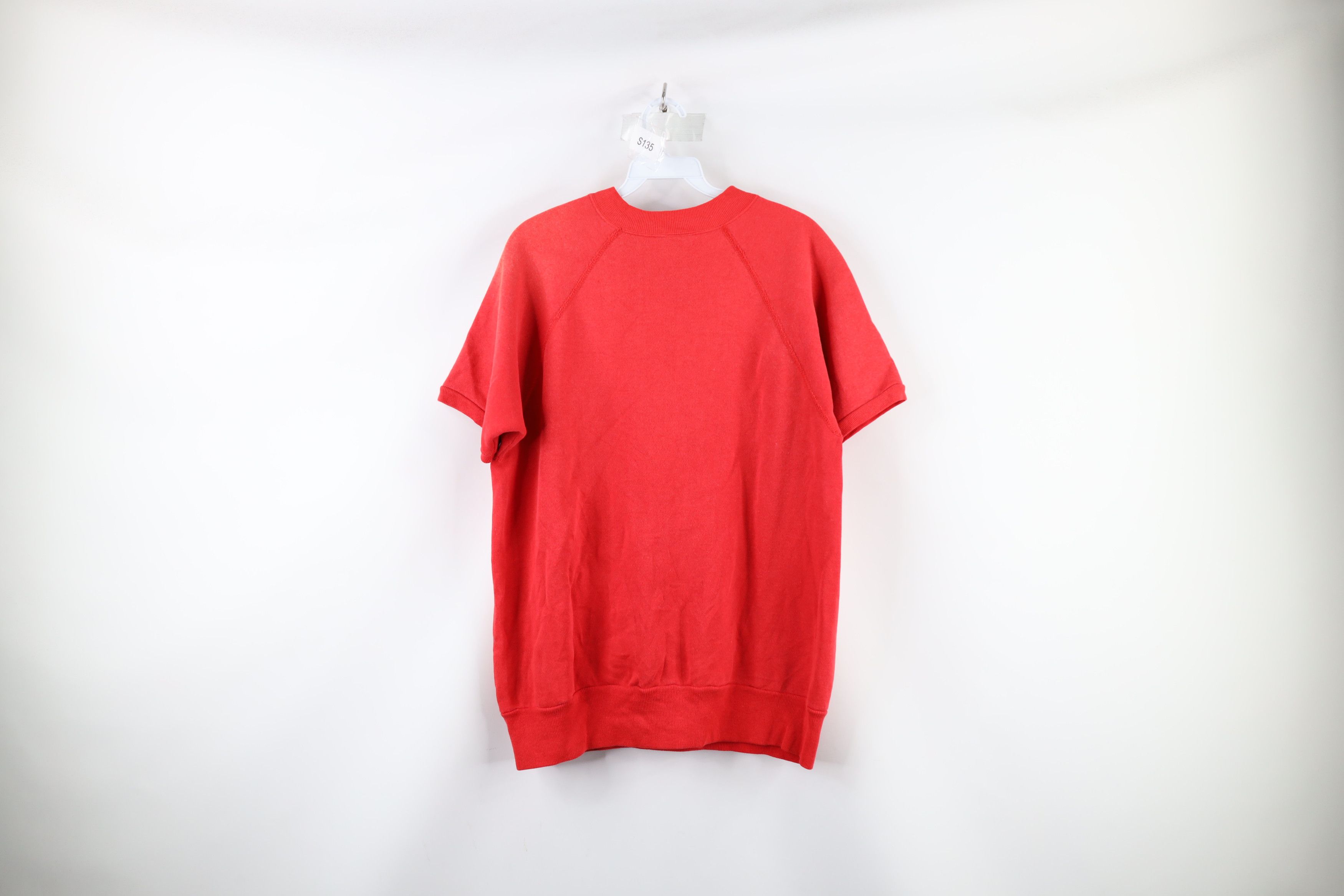Vintage Vintage 70s Streetwear Blank Short Sleeve Sweatshirt Red USA Size US L / EU 52-54 / 3 - 7 Thumbnail