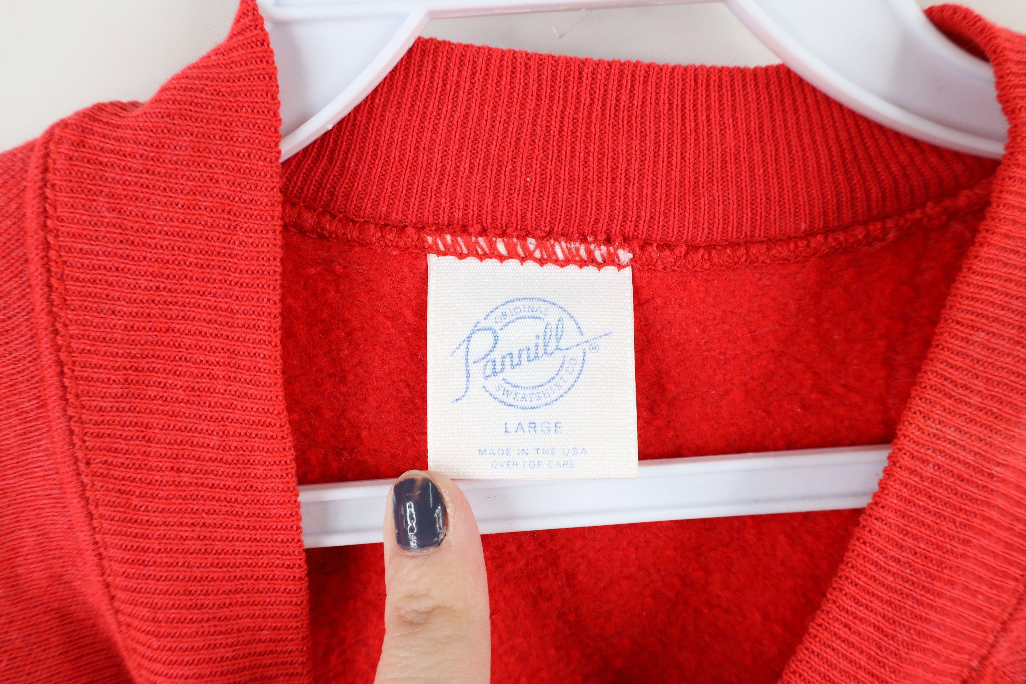 Vintage Vintage 70s Streetwear Blank Short Sleeve Sweatshirt Red USA Size US L / EU 52-54 / 3 - 6 Thumbnail