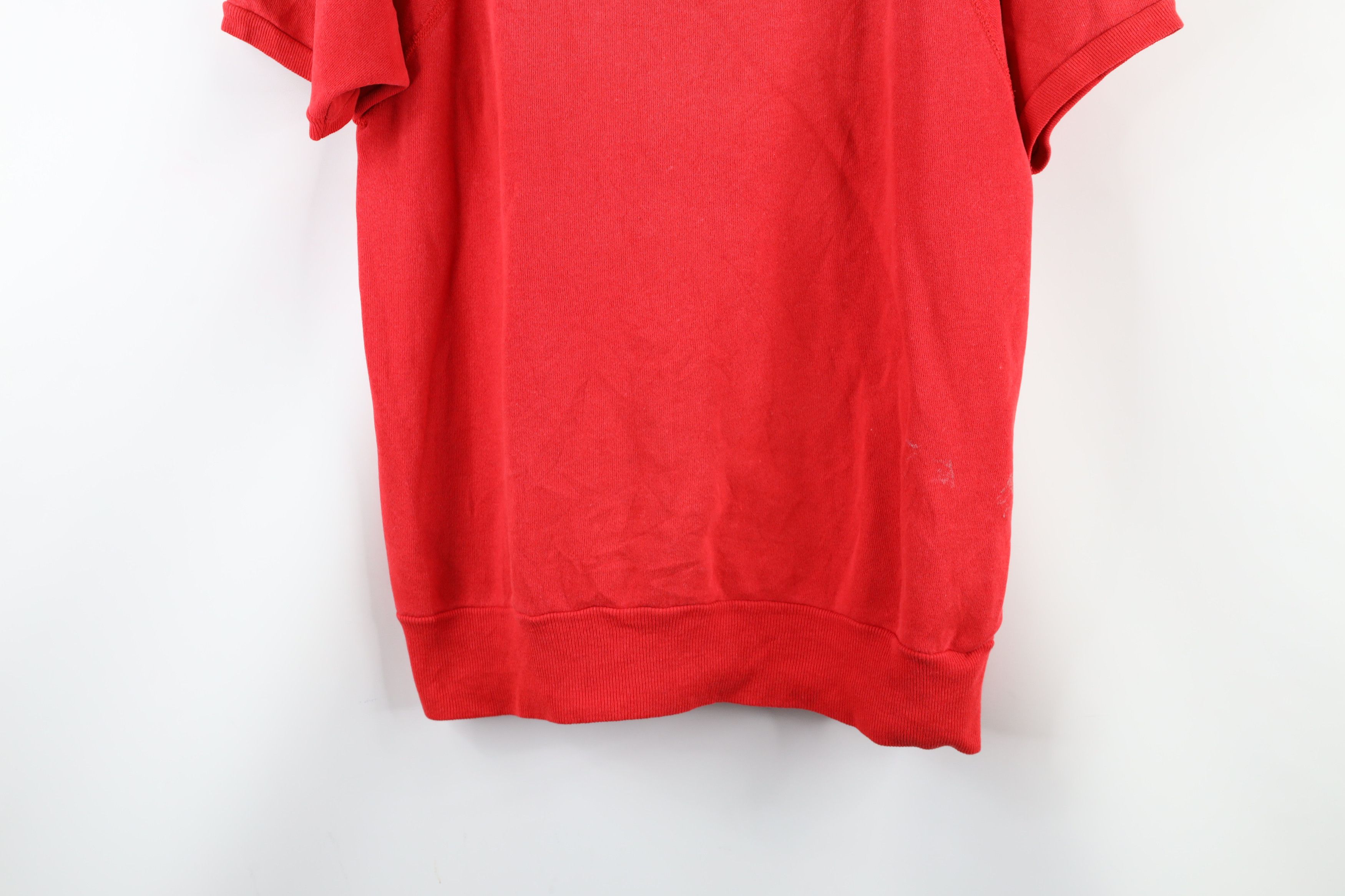 Vintage Vintage 70s Streetwear Blank Short Sleeve Sweatshirt Red USA Size US L / EU 52-54 / 3 - 3 Thumbnail