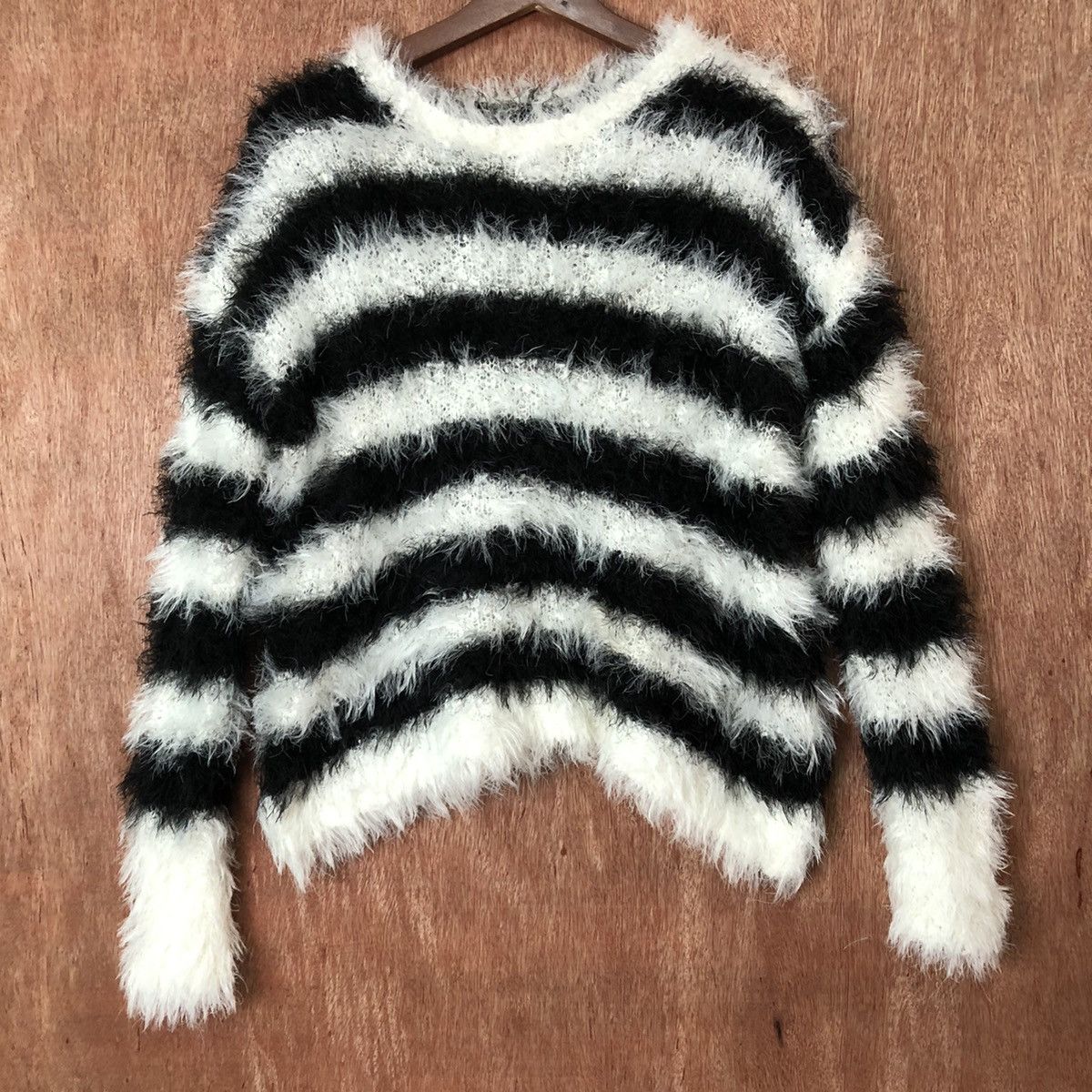Homespun Knitwear DL Japan stripe Shaggy Fur Mohair Knitwear buang tag #6478 Size US M / EU 48-50 / 2 - 3 Thumbnail