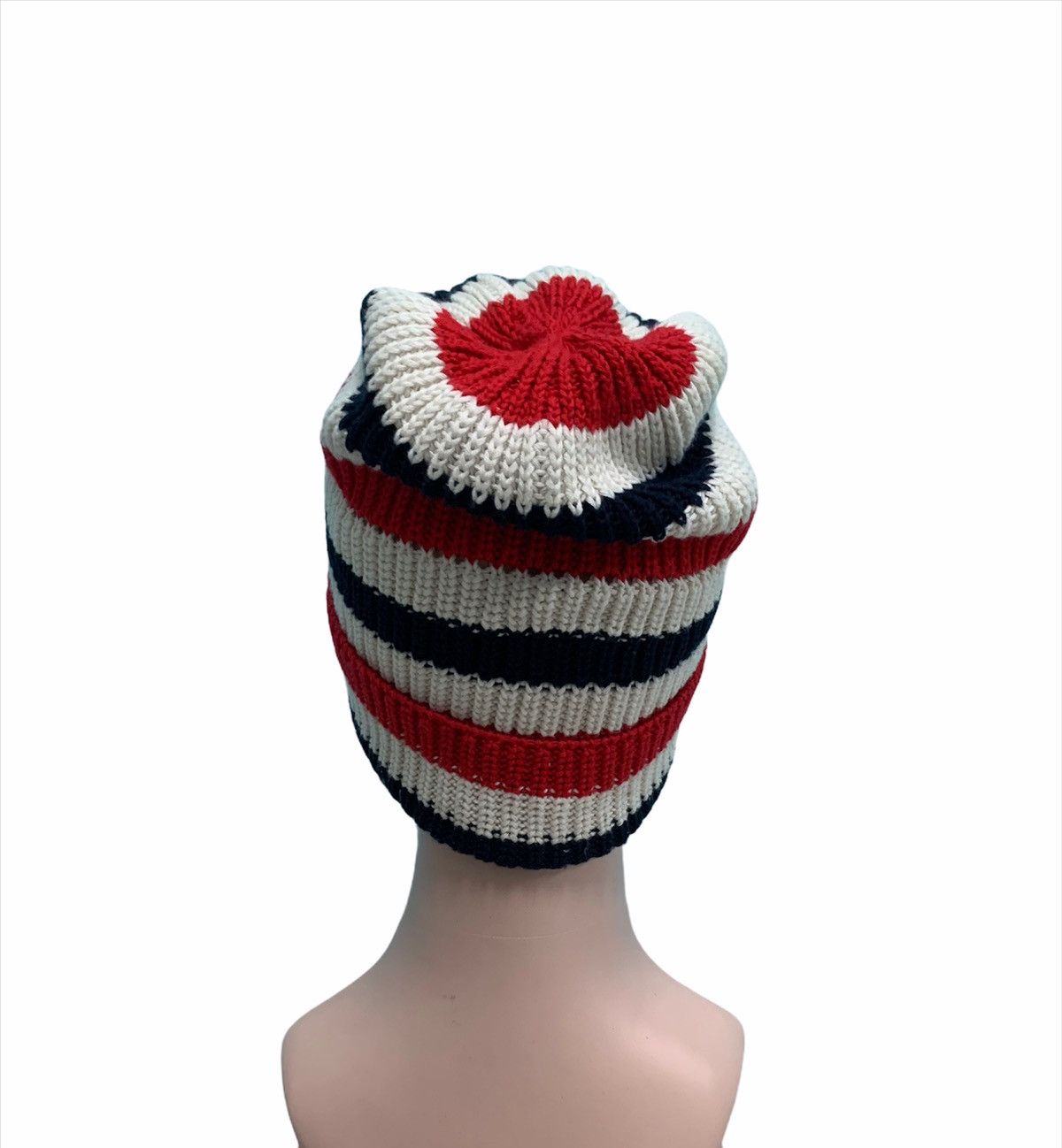 Beams Plus 🇯🇵 Crochet Knitted Beams Multicolor Striped Beanie Cap Size ONE SIZE - 4 Thumbnail