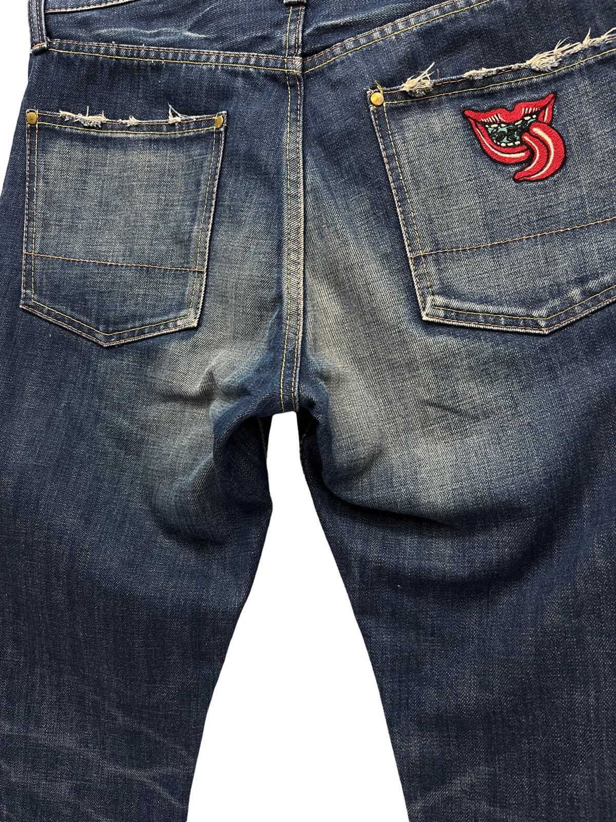 ANDSUNS 🔥DOPE🔥 ANDSUNS Peace Tokyo-Brooklyn Thrashed Denim Jeans Size US 32 / EU 48 - 3 Thumbnail