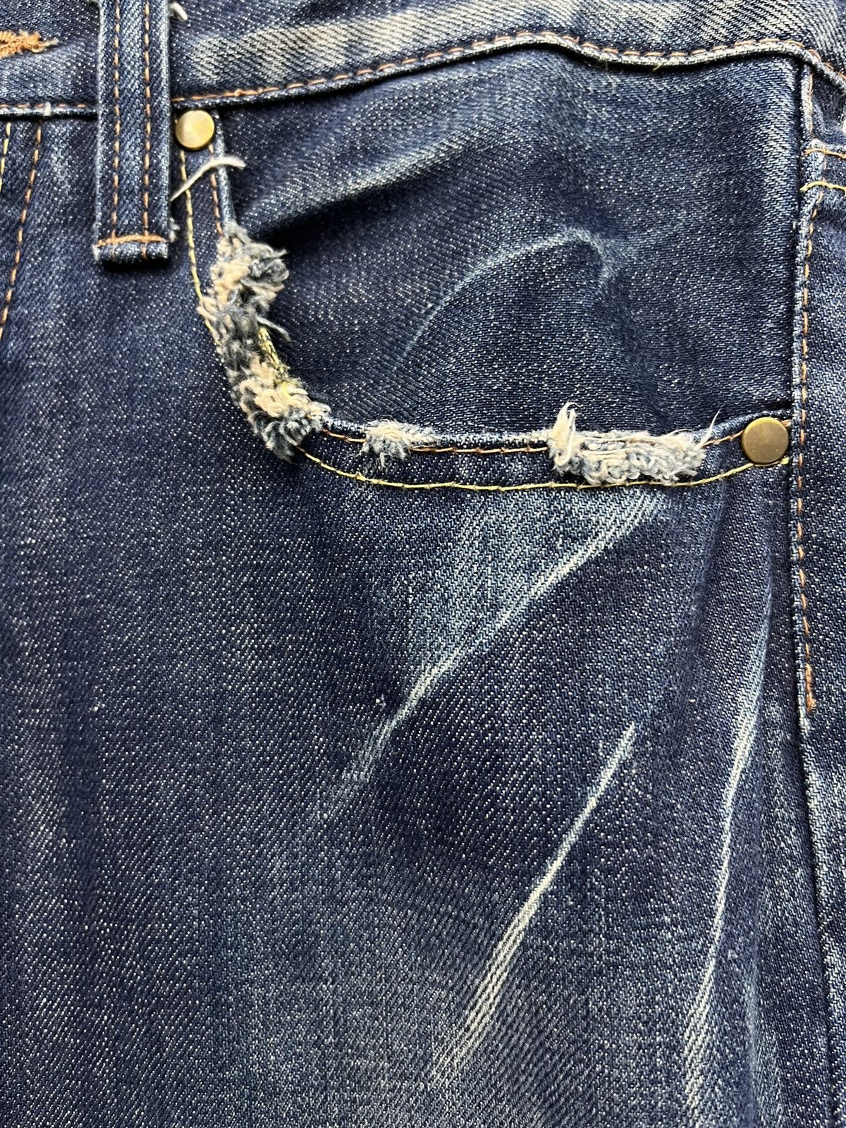 ANDSUNS 🔥DOPE🔥 ANDSUNS Peace Tokyo-Brooklyn Thrashed Denim Jeans Size US 32 / EU 48 - 10 Thumbnail