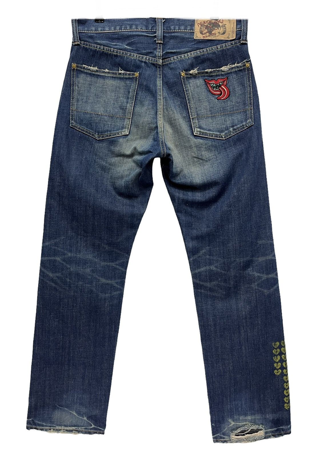 ANDSUNS 🔥DOPE🔥 ANDSUNS Peace Tokyo-Brooklyn Thrashed Denim Jeans Size US 32 / EU 48 - 2 Thumbnail