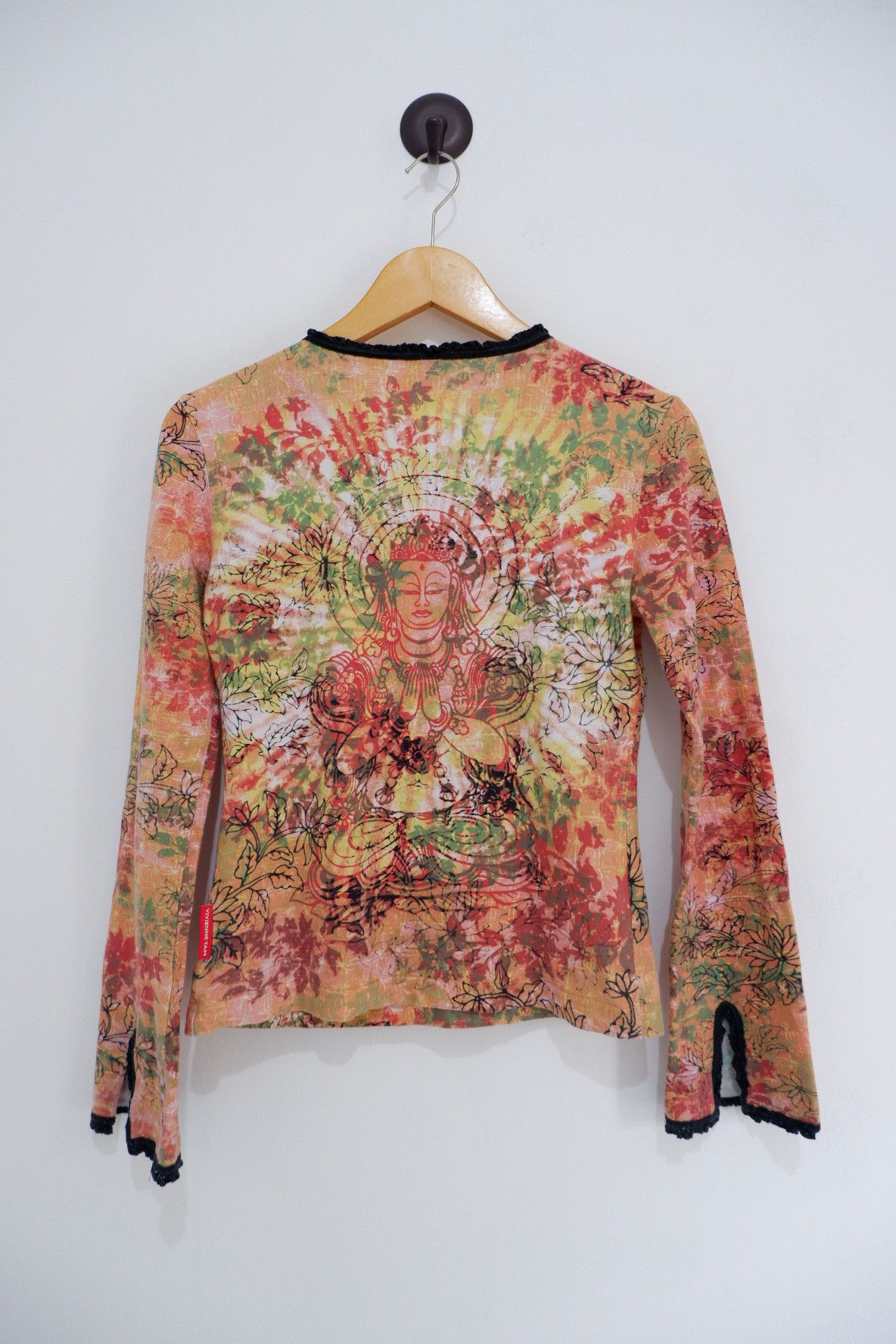 Vivienne Tam 1990s Vintage Rare Vivenne Tam Budha Printed Long Sleeve Size S / US 4 / IT 40 - 3 Thumbnail