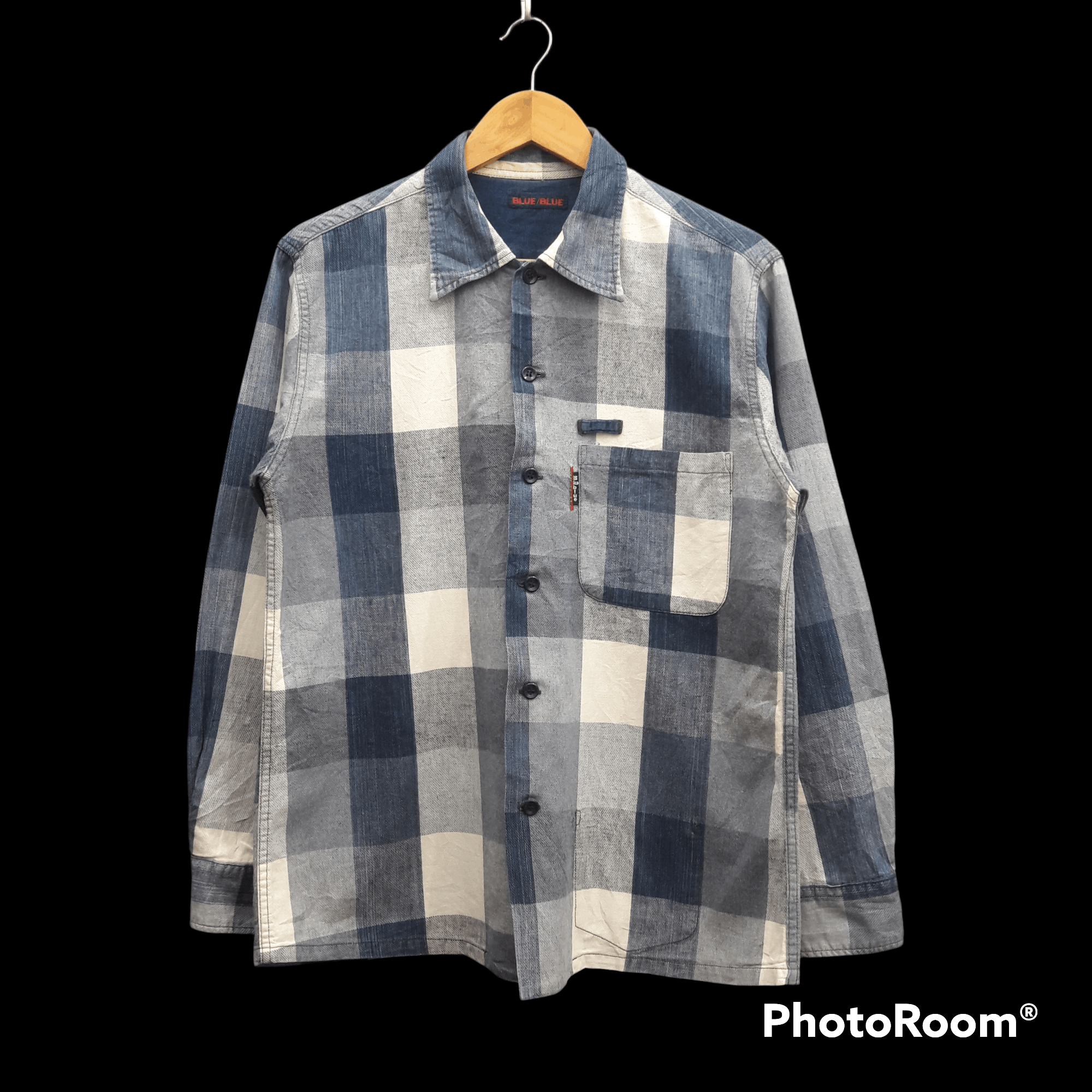 image of Vintage Blue Blue Japan Red Line Selvedge Workshirt, Men's (Size Medium)