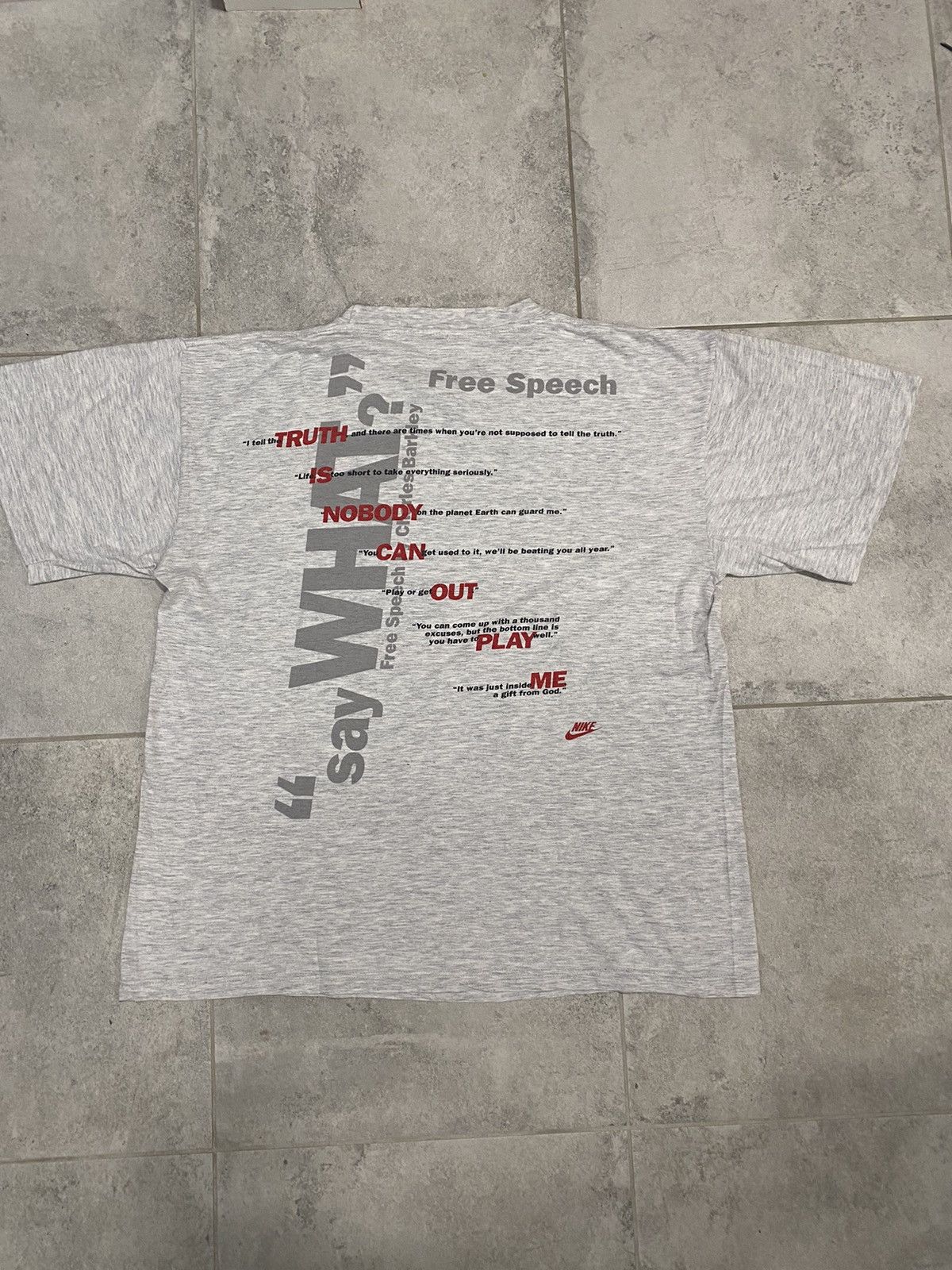 Nike × Vintage Charles Barkley Nike vintage T-shirt Say What Speech 90s Size US L / EU 52-54 / 3 - 5 Thumbnail