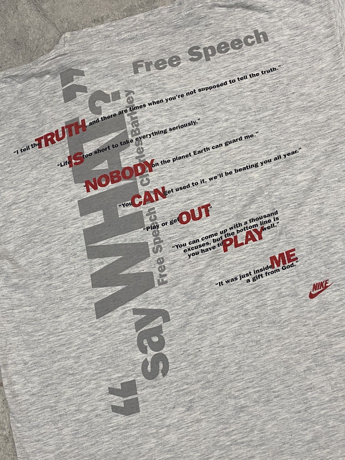 Nike × Vintage Charles Barkley Nike vintage T-shirt Say What Speech 90s Size US L / EU 52-54 / 3 - 6 Thumbnail