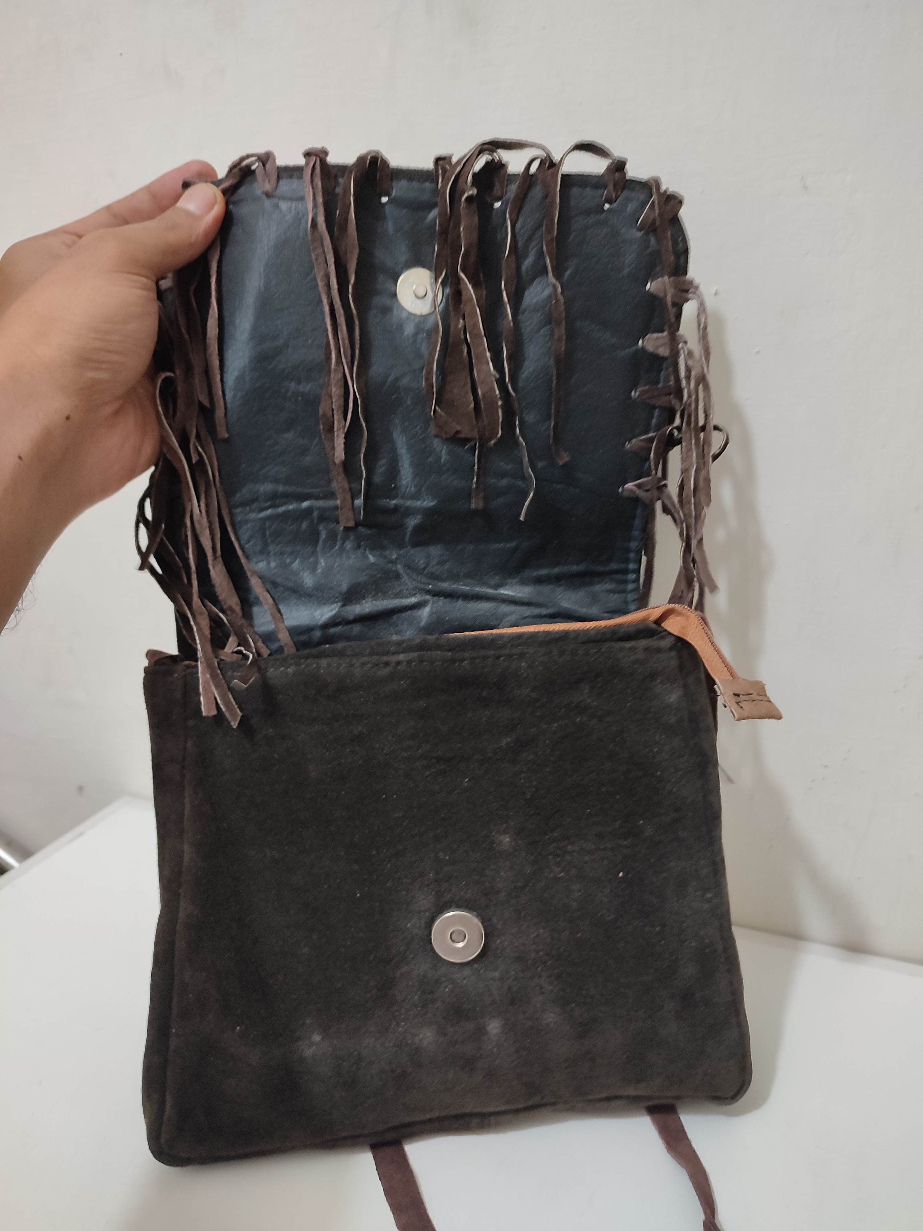Leather Fringe Suede Crossbody / Sling bag Cowboy Size ONE SIZE - 10 Thumbnail