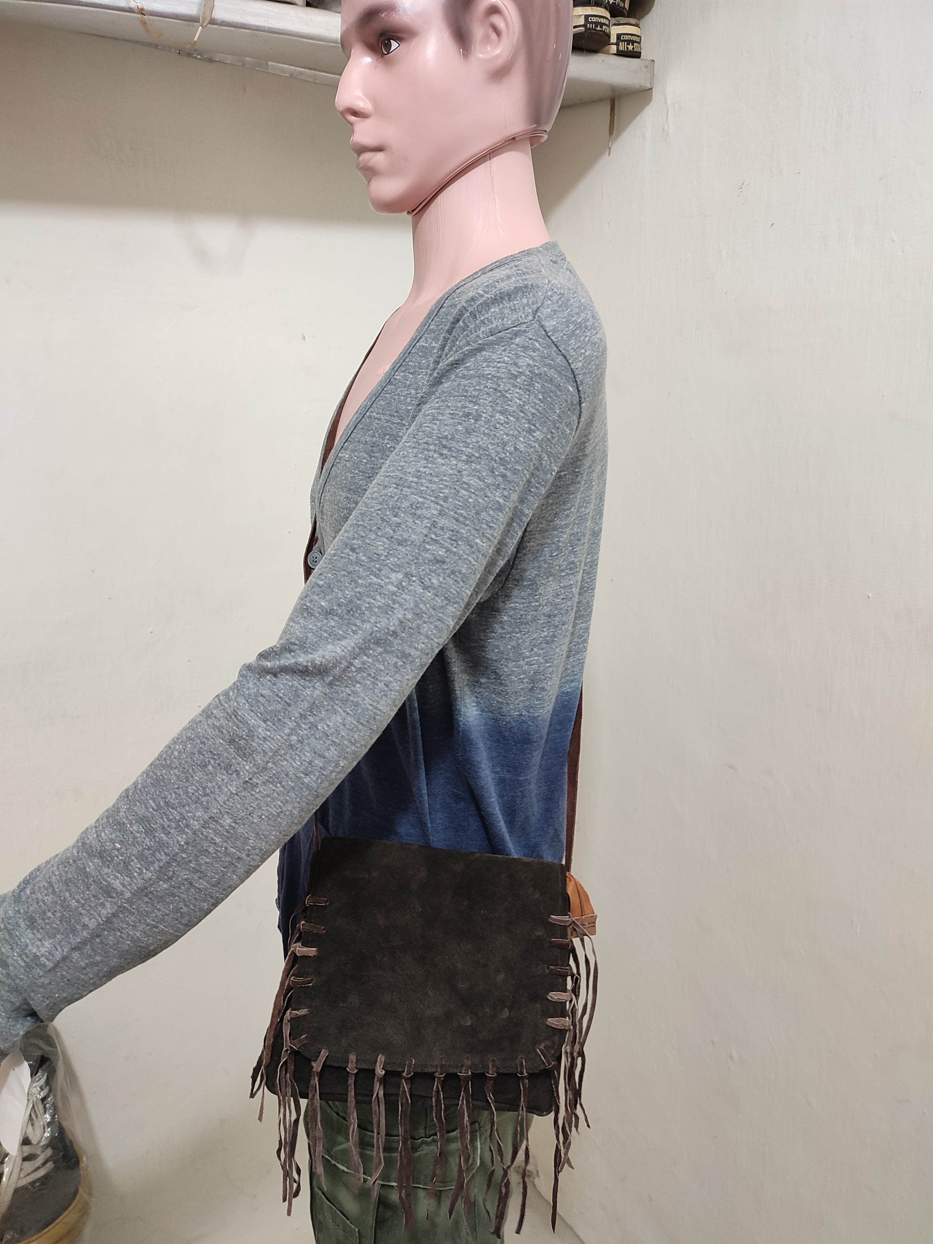 Leather Fringe Suede Crossbody / Sling bag Cowboy Size ONE SIZE - 3 Thumbnail