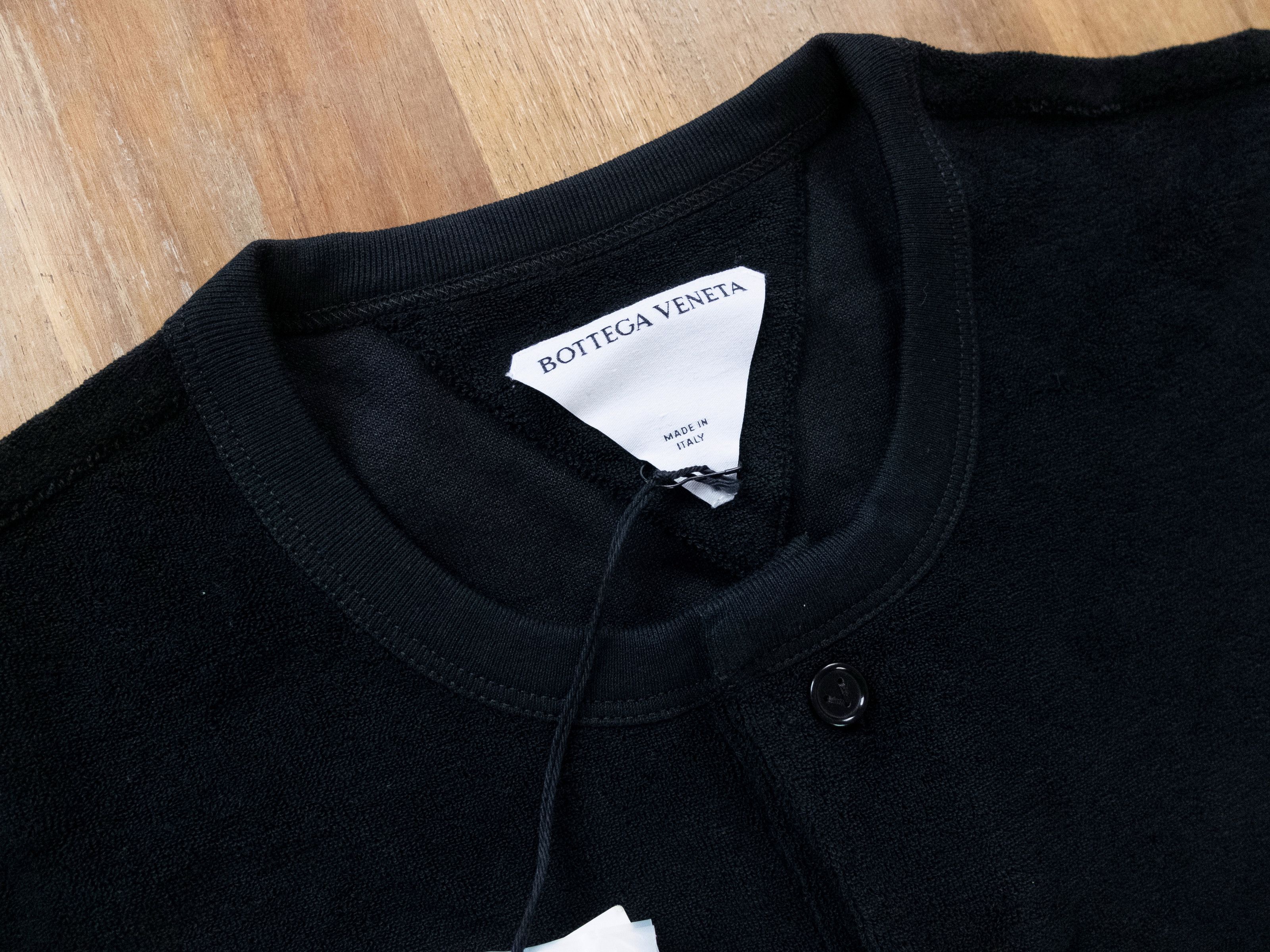 Bottega Veneta BOTTEGA VENETA black towelling terrycloth t-shirt Medium NWT Size M / US 6-8 / IT 42-44 - 4 Thumbnail