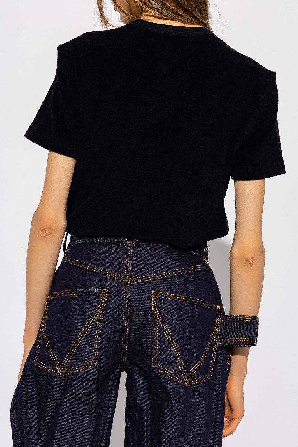 Bottega Veneta BOTTEGA VENETA black towelling terrycloth t-shirt Medium NWT Size M / US 6-8 / IT 42-44 - 3 Thumbnail