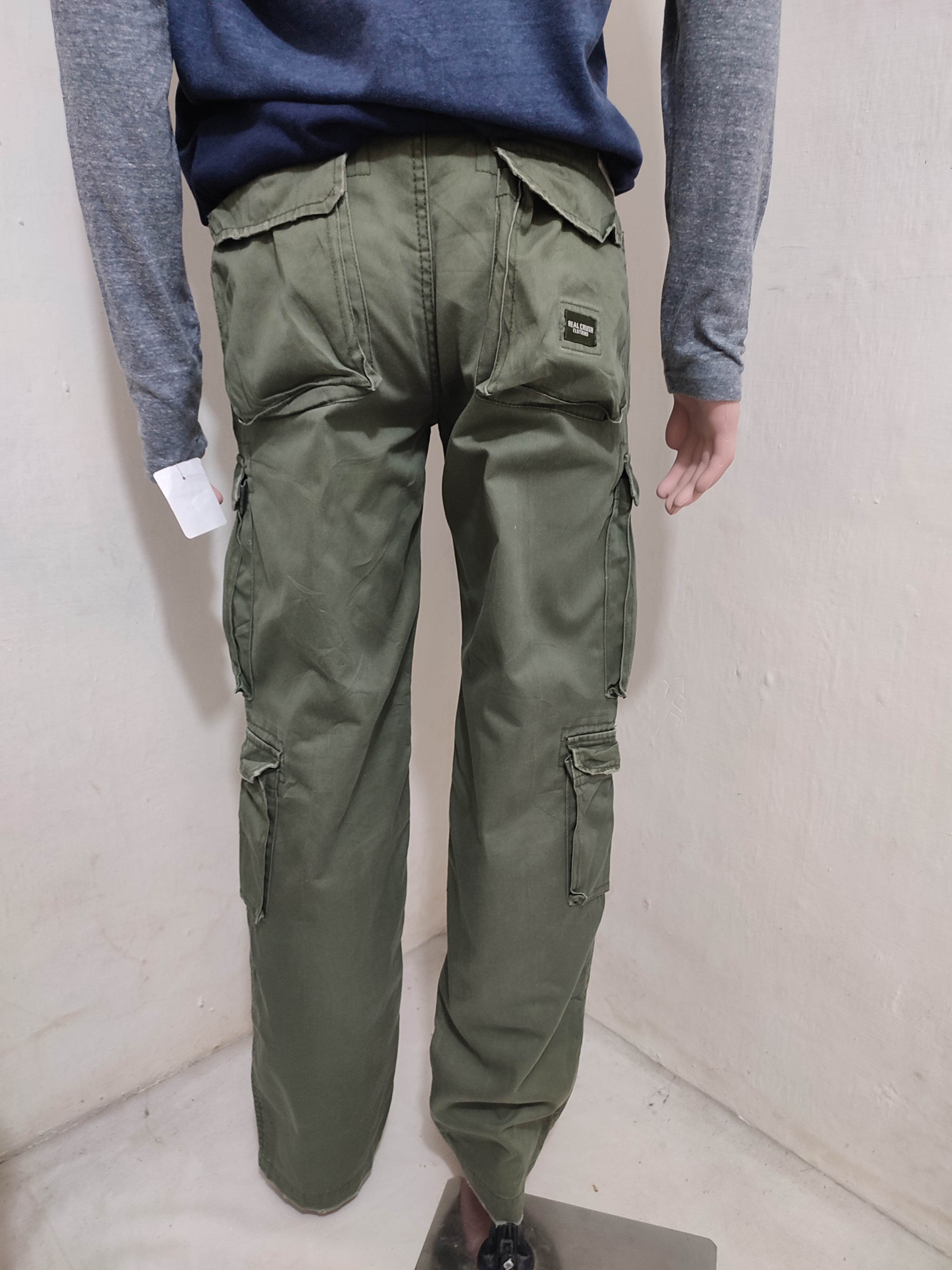 Japanese Brand 🔥Real Crush Japan Olive Multipocket Cargo Tactical Pants Size US 31 - 2 Thumbnail