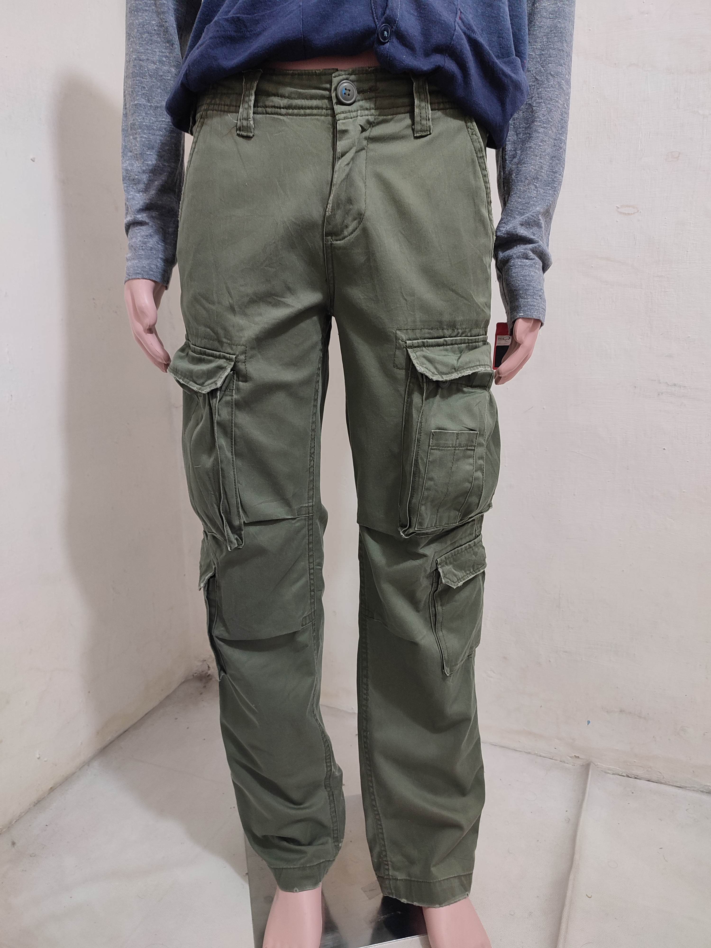 Japanese Brand 🔥Real Crush Japan Olive Multipocket Cargo Tactical Pants Size US 31 - 1 Thumbnail