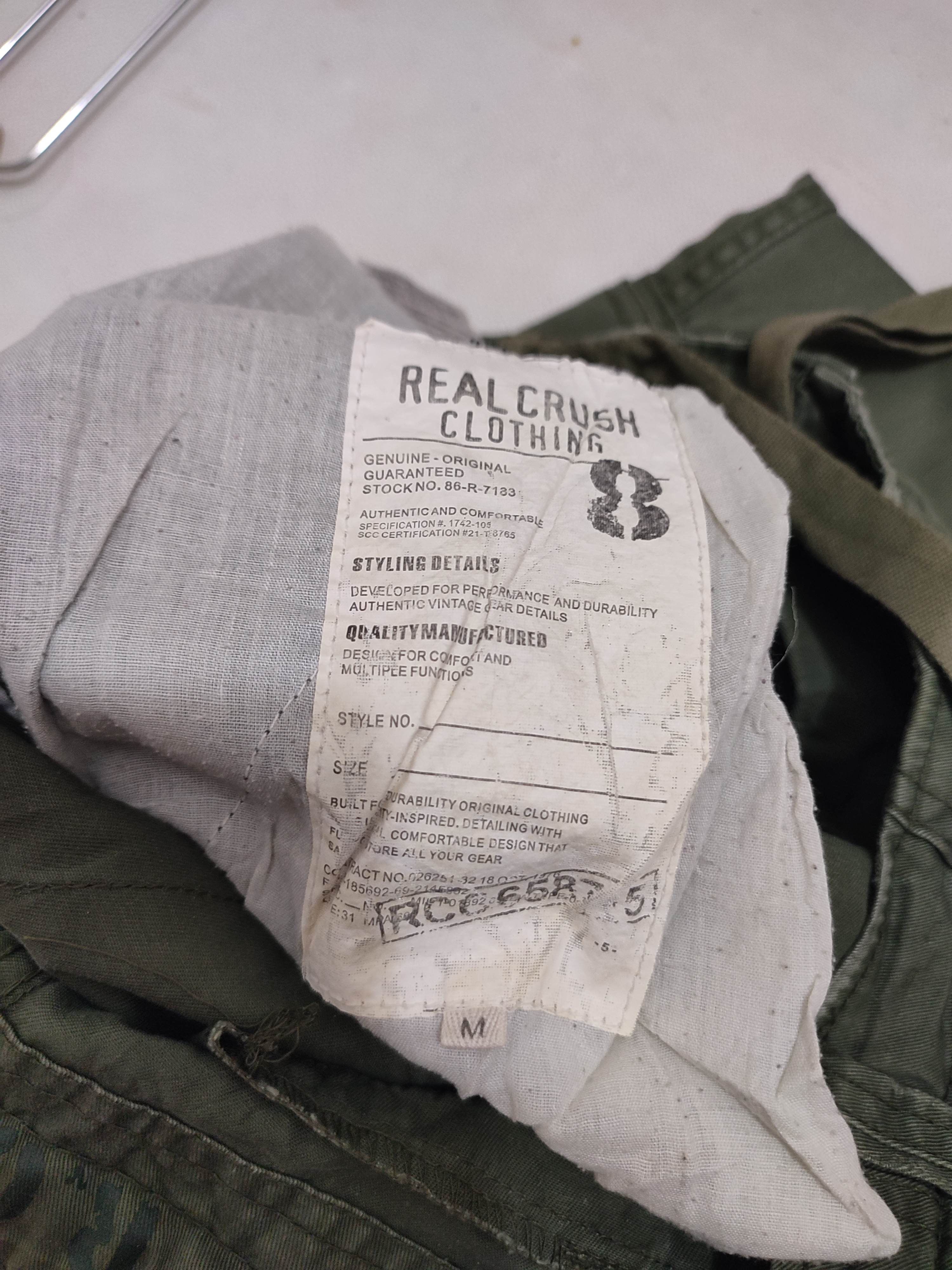 Japanese Brand 🔥Real Crush Japan Olive Multipocket Cargo Tactical Pants Size US 31 - 16 Thumbnail