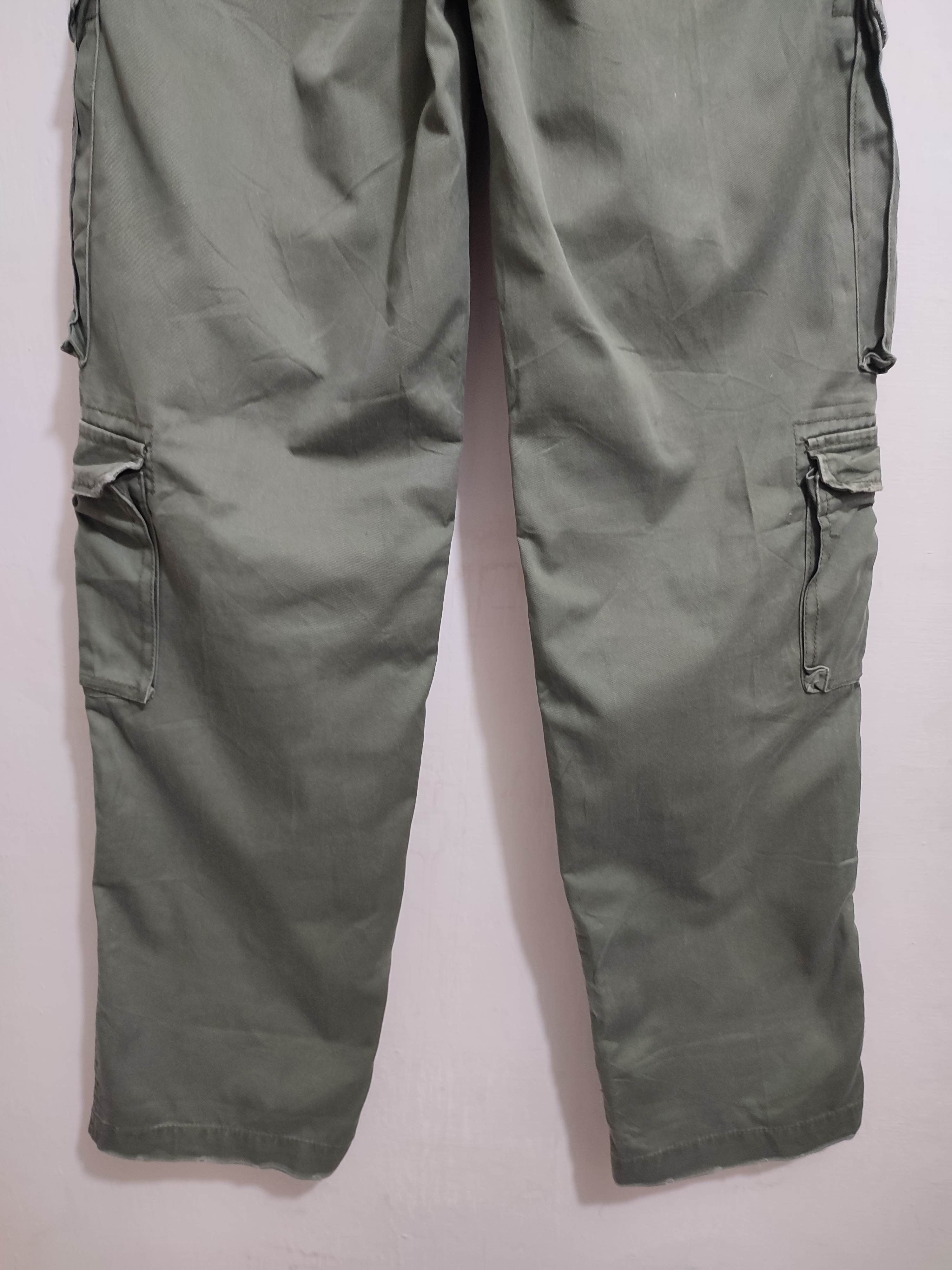 Japanese Brand 🔥Real Crush Japan Olive Multipocket Cargo Tactical Pants Size US 31 - 11 Thumbnail