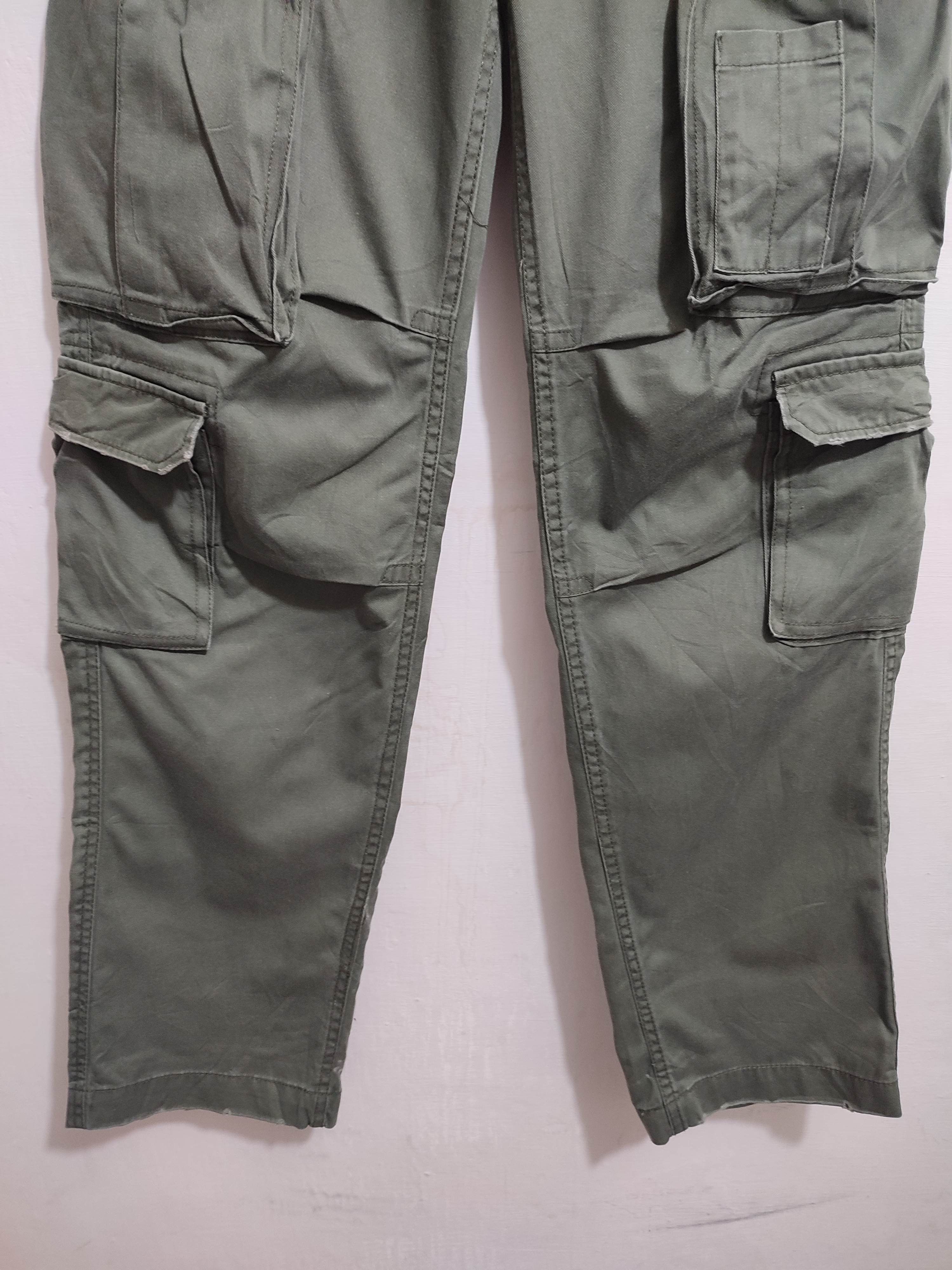 Japanese Brand 🔥Real Crush Japan Olive Multipocket Cargo Tactical Pants Size US 31 - 6 Thumbnail