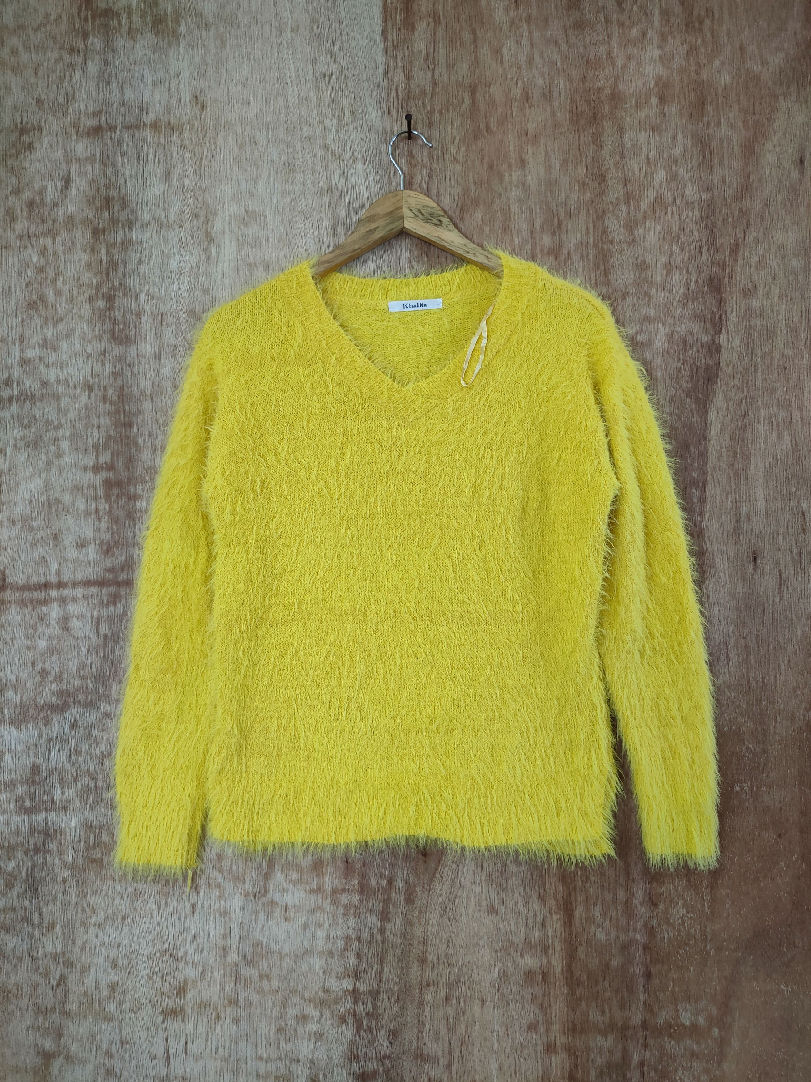 image of Bare Knitwear x Vintage Khalita Soft Fur Mohair Shaggy Knitwear Japan 46-513 in Yellow, Women's (Si