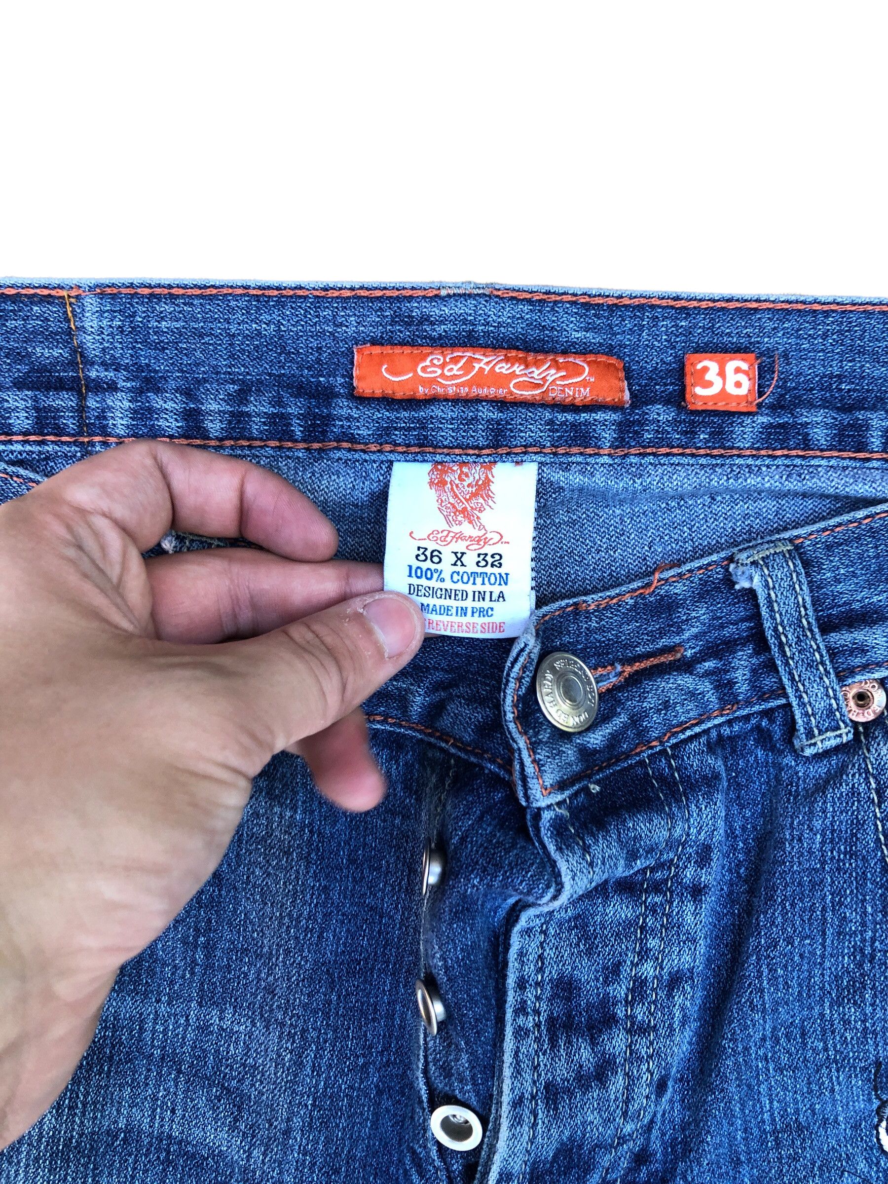 Christian Audigier × Ed Hardy RARE Ed Hardy Embroidered Jeans Size 36 'Claw Panther' Size US 36 / EU 52 - 8 Thumbnail