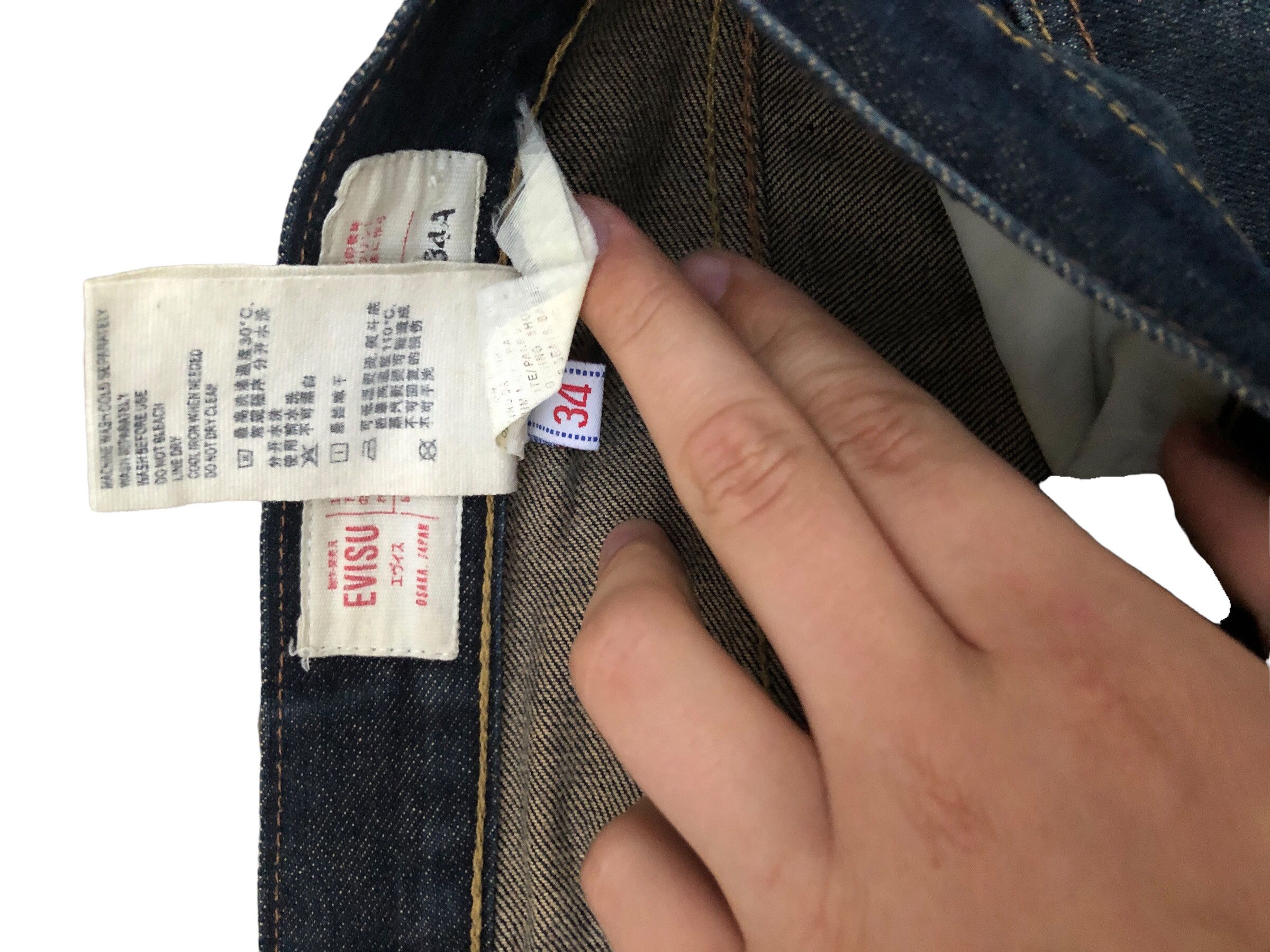 Japanese Brand × Vintage RARE Evisu Embroidered Jeans Size 34 Blue BIG LOGO Size US 34 / EU 50 - 6 Thumbnail
