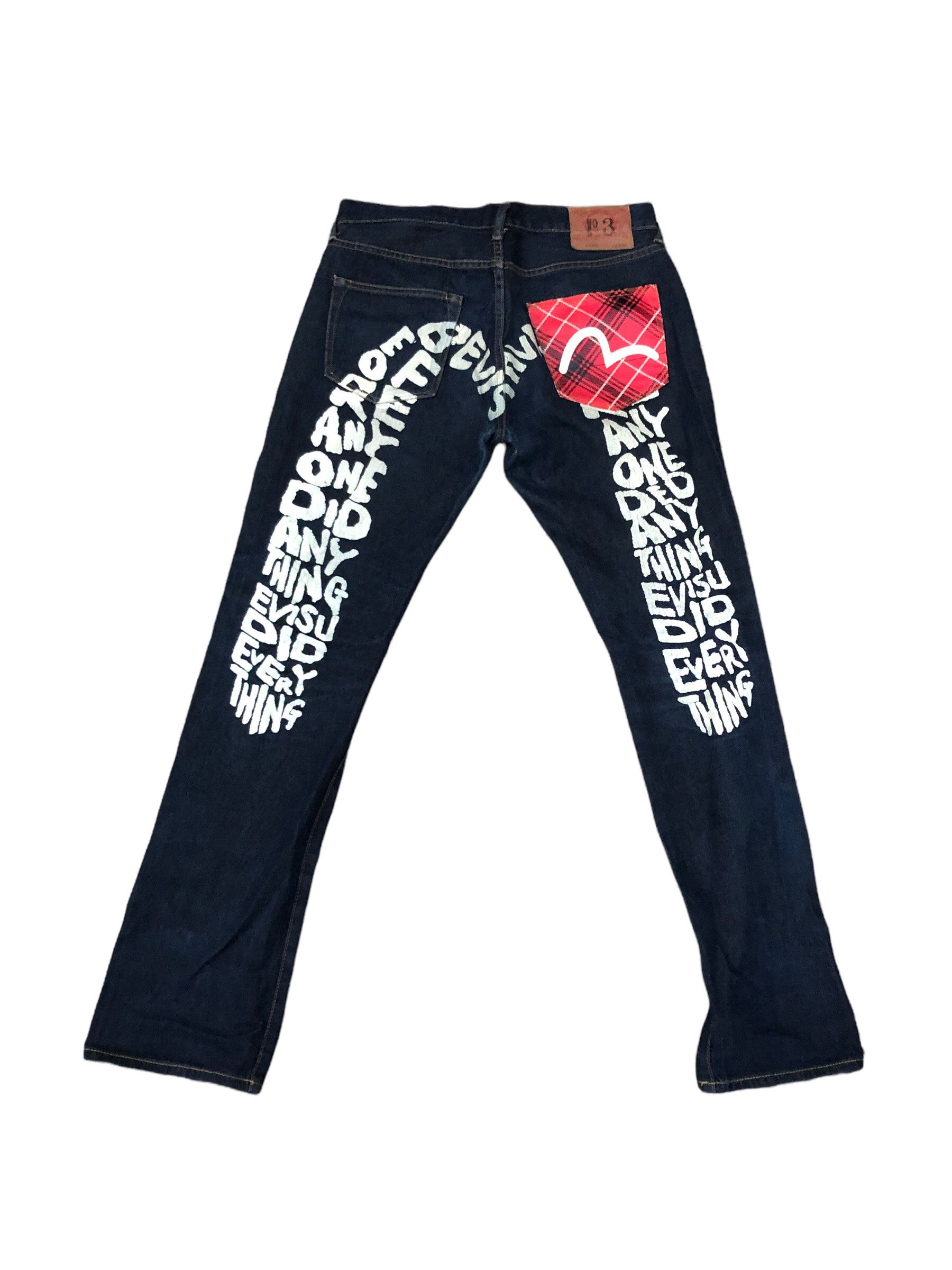 Japanese Brand × Vintage RARE Evisu Embroidered Jeans Size 34 Blue BIG LOGO Size US 34 / EU 50 - 3 Thumbnail